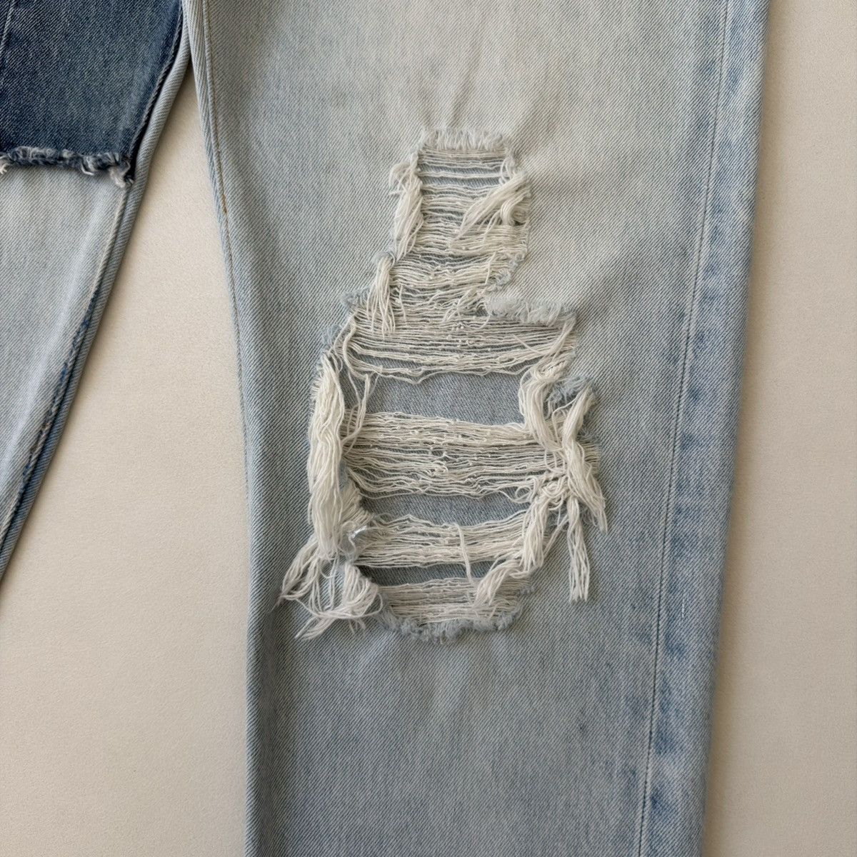 Gallery Dept. Ken 5001 Reworked Washed Blue Jeans Size US 34 / EU 50 - 13 Thumbnail