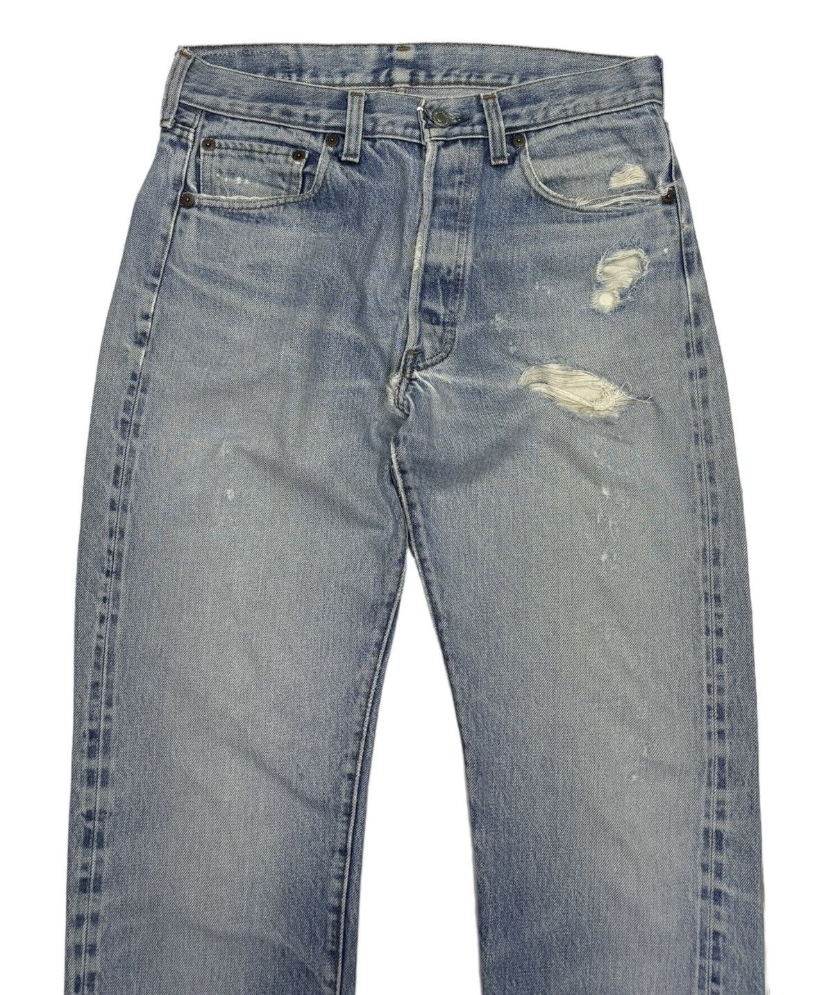 Levi's × Vintage Levis 501 Selvedge Button 558 Distress Denim Jean Size US 30 / EU 46 - 3 Thumbnail