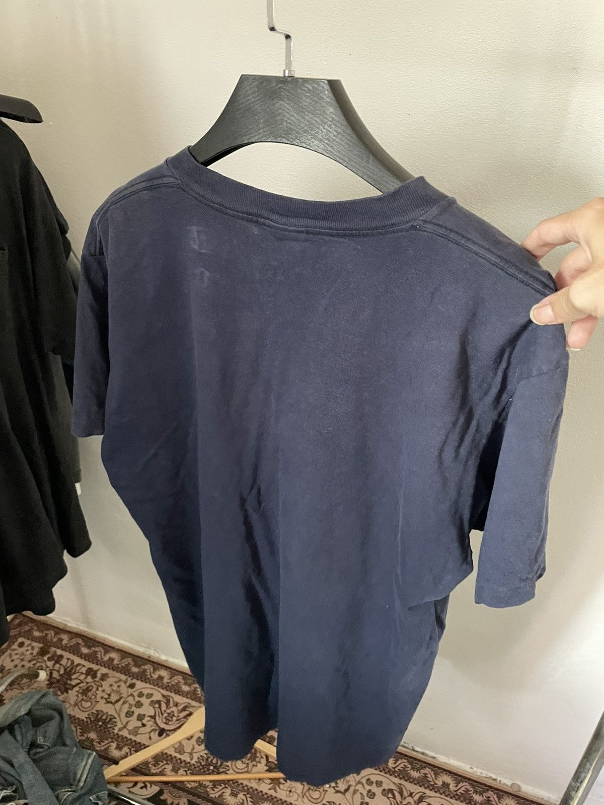 Vintage 90s Minimal Pocket Tee – Soft Worn Fade Navy Size US XL / EU 56 / 4 - 3 Thumbnail