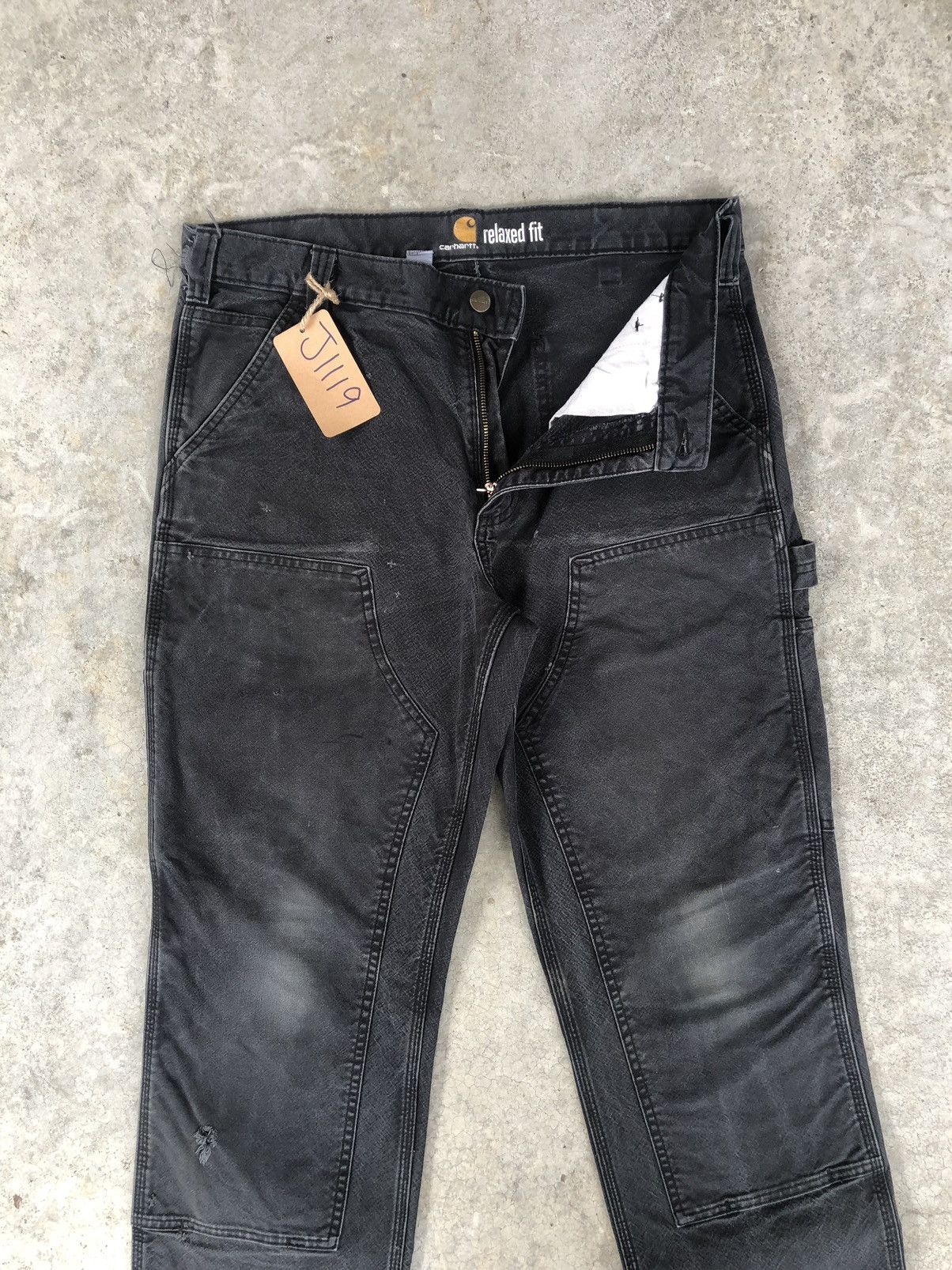 Lil Yachty Vintage Carhartt Double Knee Distressed Jeans Size US 34 / EU 50 - 3 Thumbnail