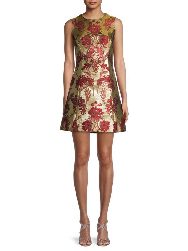 Dolce & Gabbana o1y0825 Sleeveless Mini Dress in Gold/Red Size M / US 6-8 / IT 42-44 - 1 Thumbnail