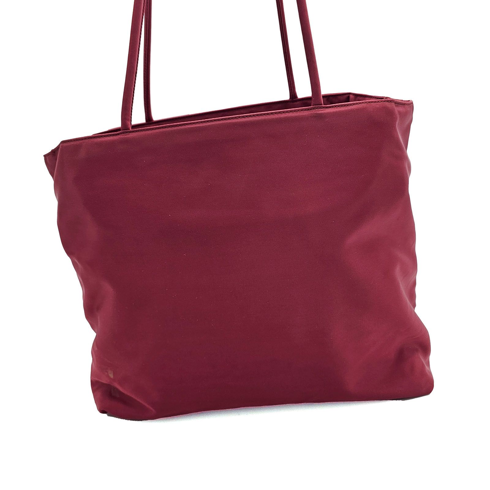 Prada Prada Tessuto Deep Red Burgundy Nylon Shopping Tote Size ONE SIZE - 4 Thumbnail