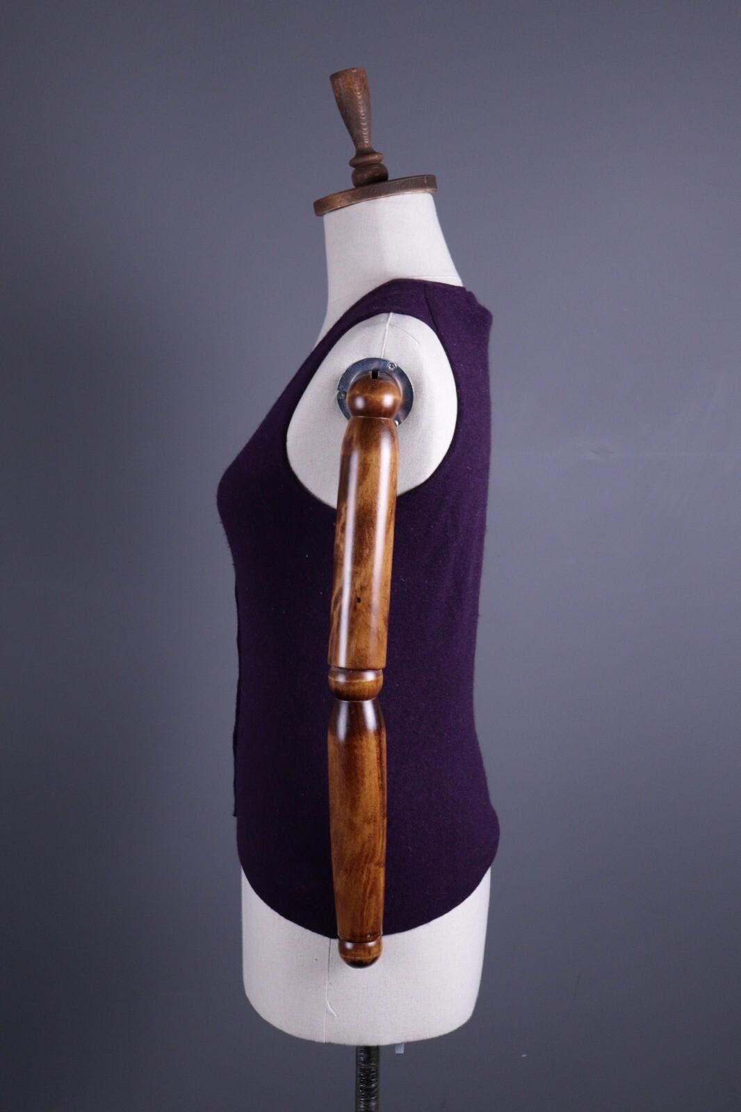 TIGRE BROCANTE Brora Purple Wool Knit Vest Cardigan Sweater Size S Size S / US 4 / IT 40 - 6 Thumbnail