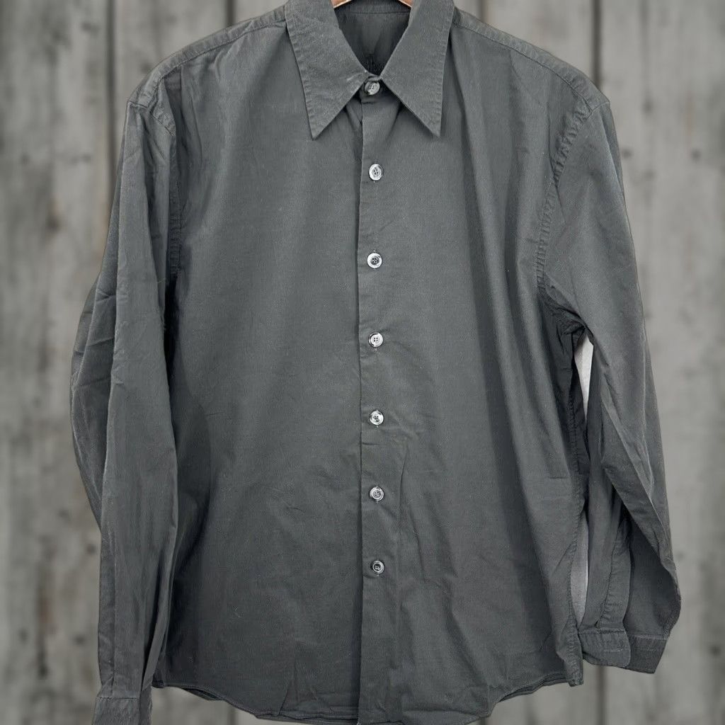 Harrods Harrods Men's Dress Shirt Large Black Retro Preppy Cotton Long Sleeve Business Casual Formal Size 42R - 1 Thumbnail