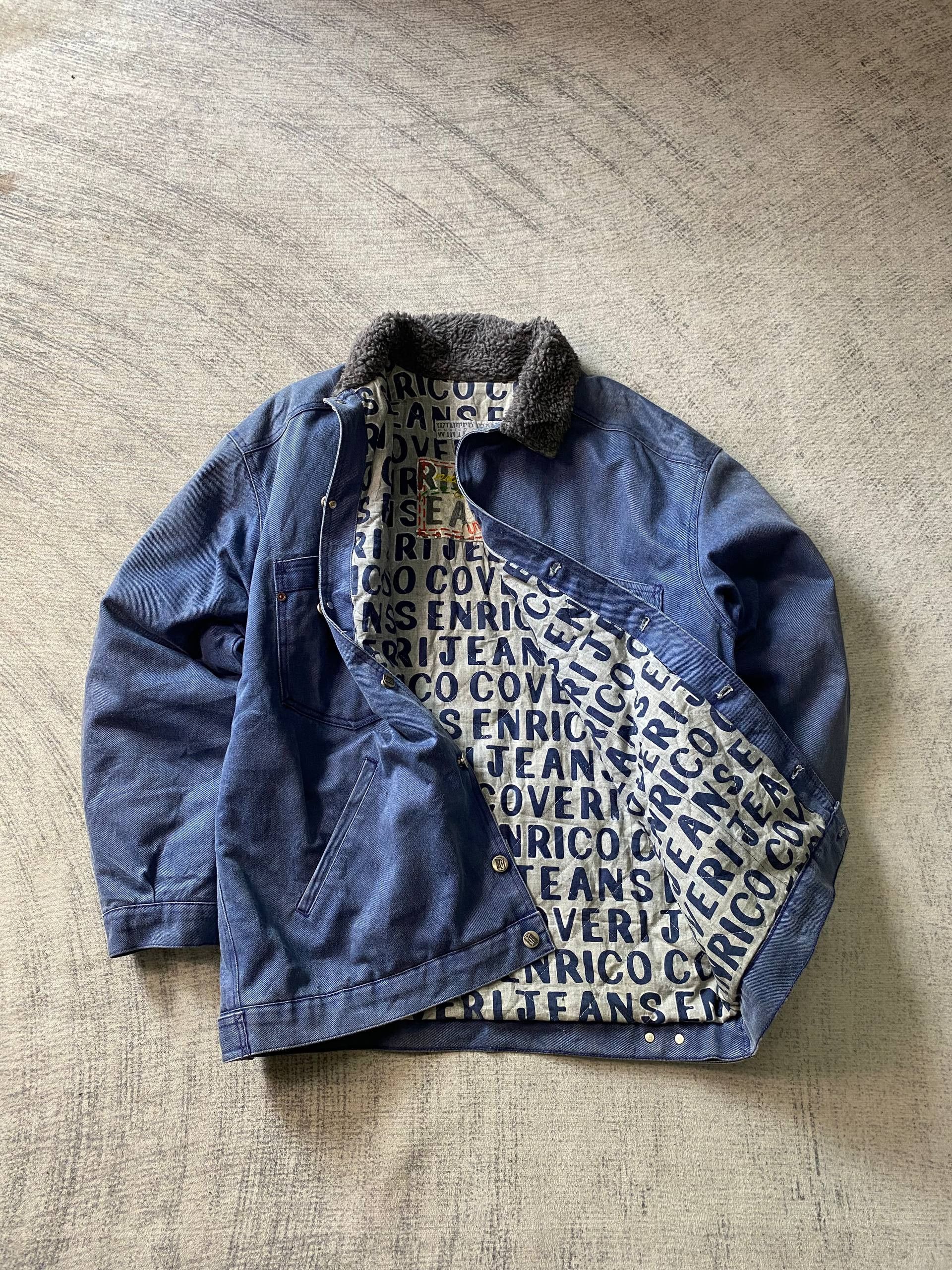 Enrico Coveri Rare Enrico Coveri Archive 80s Logo Lined Denim Jacket Size US XL / EU 56 / 4 - 1 Thumbnail