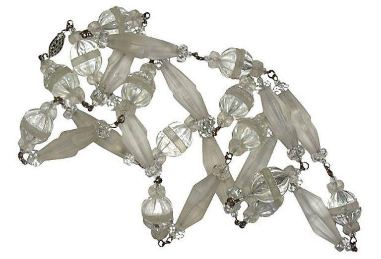 Designer Frosted Camphor Glass Bead Flapper Necklace Size ONE SIZE - 6 Thumbnail