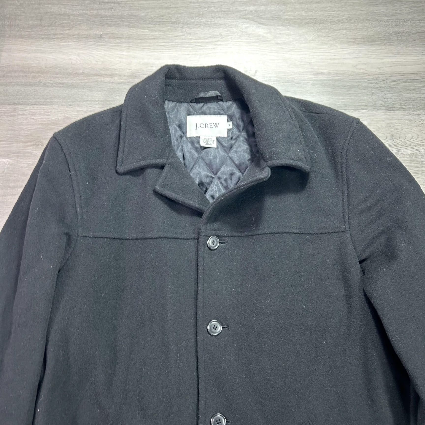 J.Crew J.Crew Coat Mens Large Black Wool Thinsulate Quilted Lined Button Front Size US L / EU 52-54 / 3 - 5 Thumbnail