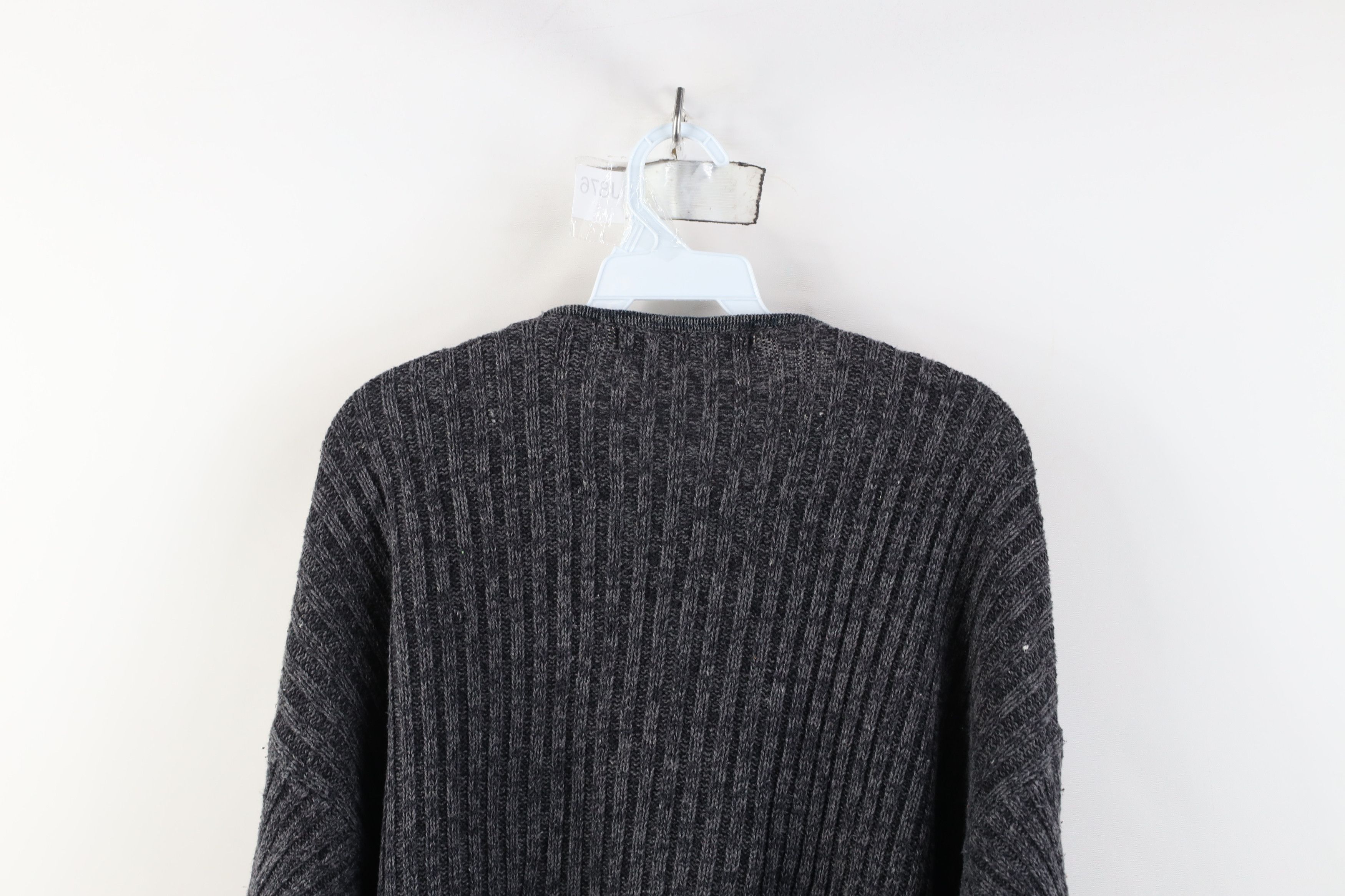 Vintage Vintage 90s Streetwear Ribbed Knit Henley Sweater Gray Size US XL / EU 56 / 4 - 12 Thumbnail