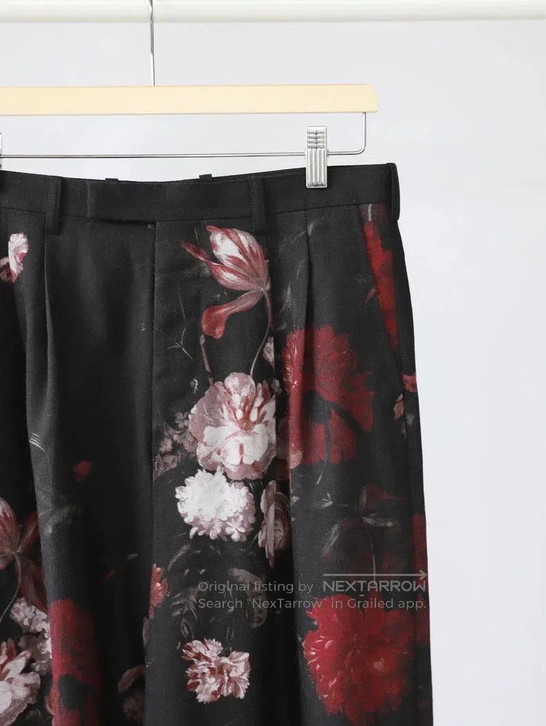 Yohji Yamamoto black floral pleated long pants. Size US 42 / EU 58 - 3 Thumbnail