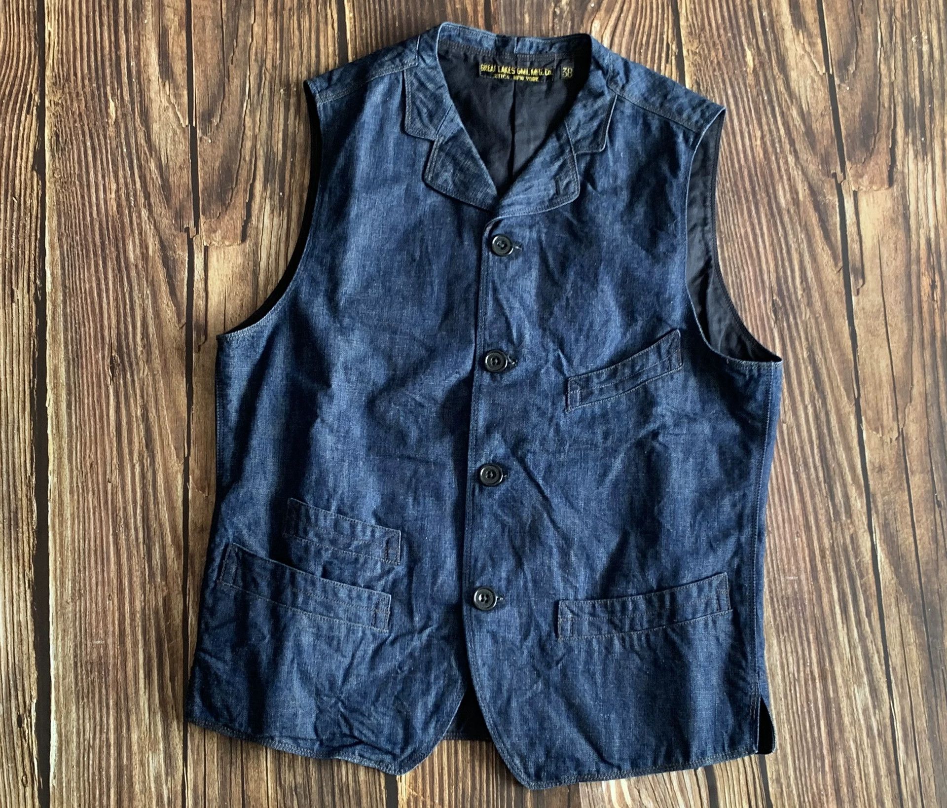 Freewheelers blue denim work vest for versatile styling Size US M / EU 48-50 / 2 - 1 Thumbnail