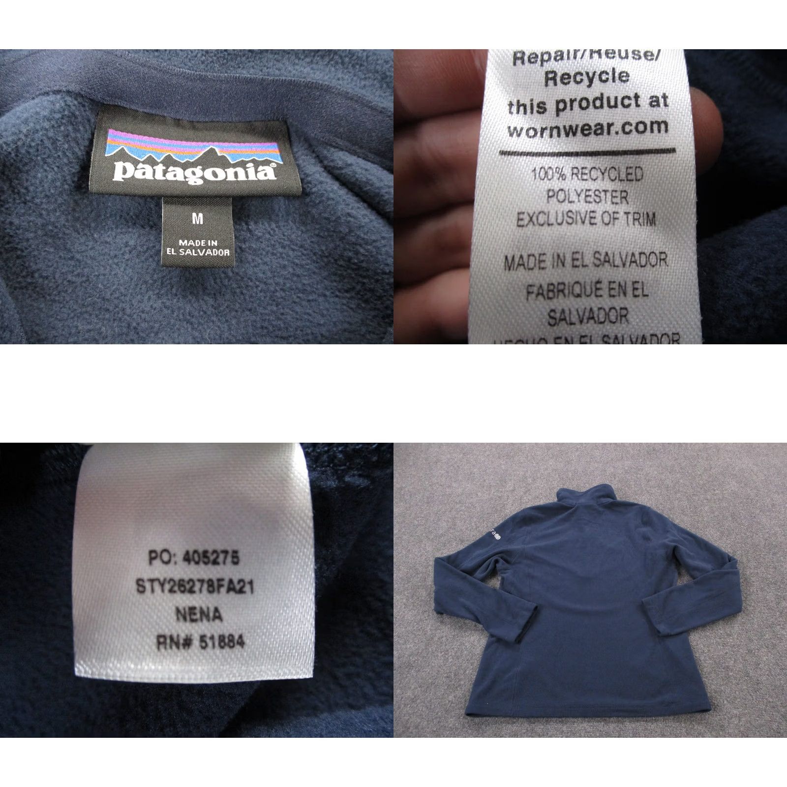 Patagonia Patagonia Jacket Womens M Navy Blue Fleece Zip 1/4 Lightweight Thermal Outdoor Outdoor Windbreaker Regular Size M Womens Blues Size M / US 6-8 / IT 42-44 - 8 Thumbnail