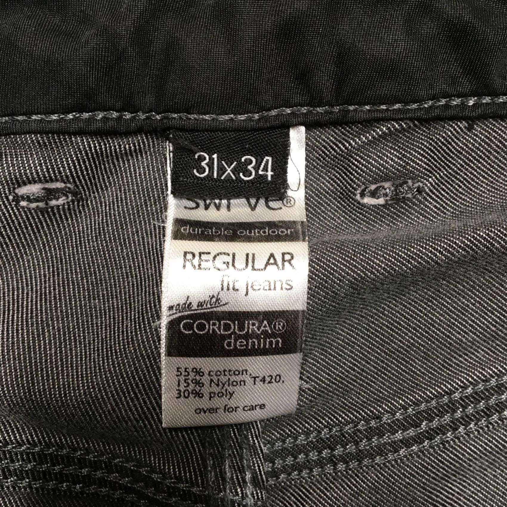 Vintage swrve Regular Fit Jeans Mens 31x34 Gray Cordura Denim Durable Outdoor Pants Size US 31 - 6 Thumbnail