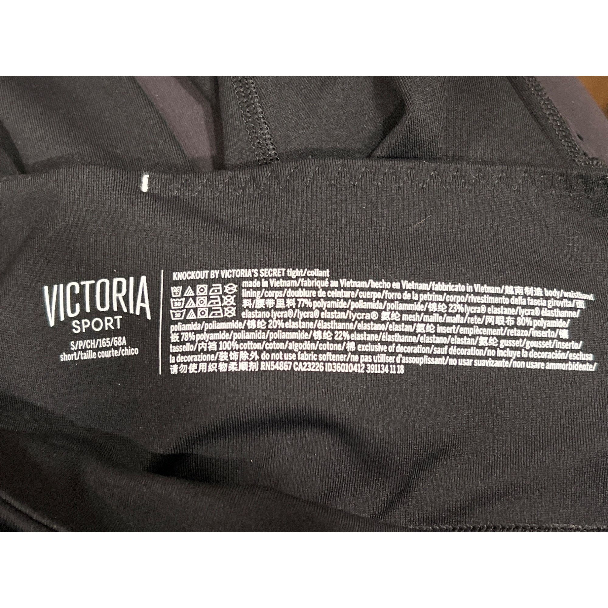Victoria's Secret Victoria Sport VSX Black Mesh Leggings Small High-Waisted 7/ Size 26" / US 2 / IT 38 - 4 Thumbnail
