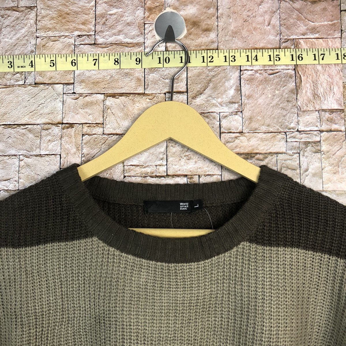 Japanese Brand × Solid and Striped World Smack Basic Stripe prison Brown Sweatshirt #A760 Size US L / EU 52-54 / 3 - 4 Thumbnail
