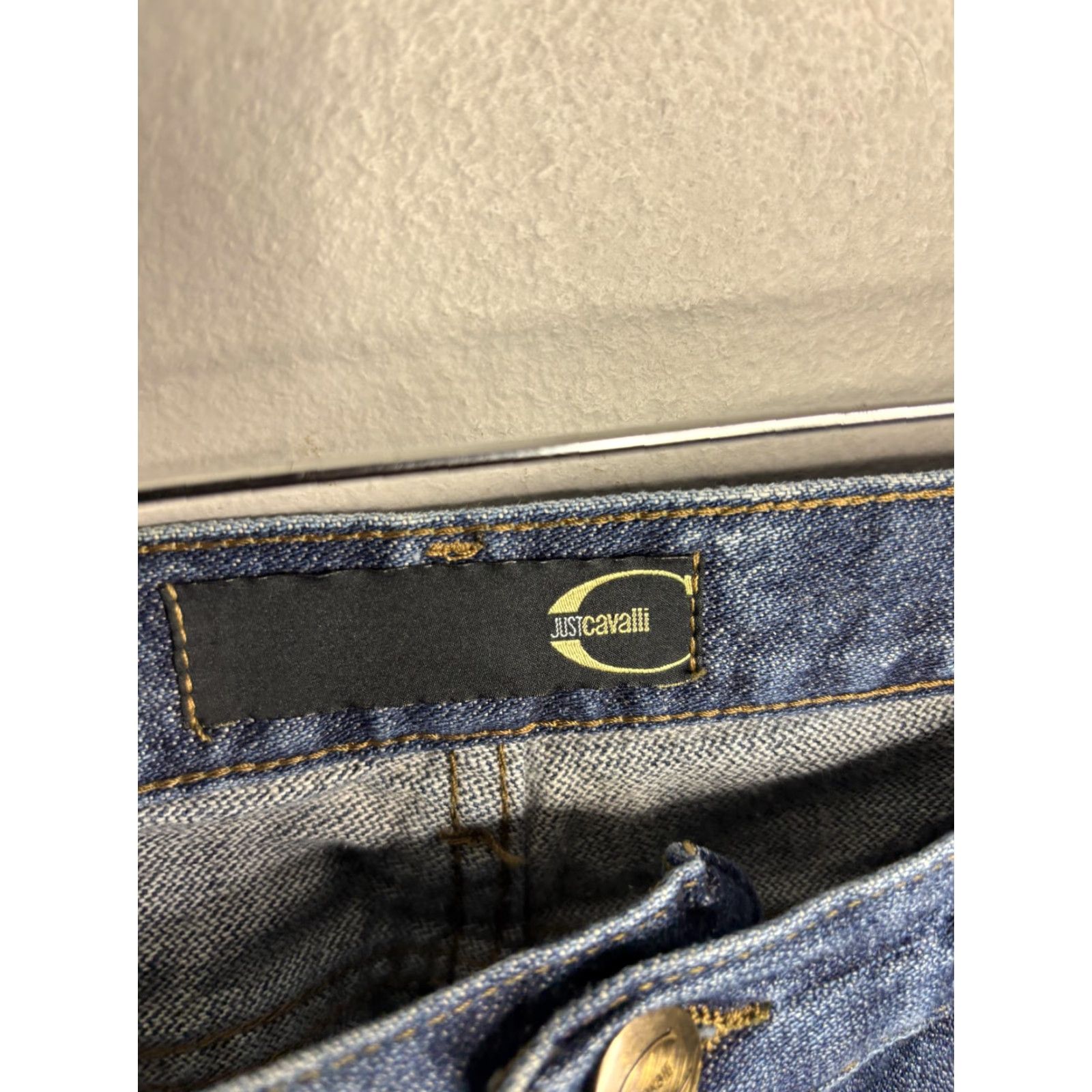 Just Cavalli VINTAGE Just Cavalli Jeans Mens 30 Blue Studded Button Embellished Italy Straight Denim Size US 30 / EU 46 - 5 Thumbnail