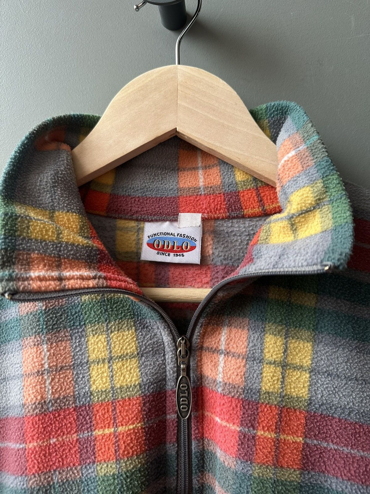 Odlo Vintage Odlo 1/4 Zip Fleece Check Sweater Size L Size US L / EU 52-54 / 3 - 4 Thumbnail