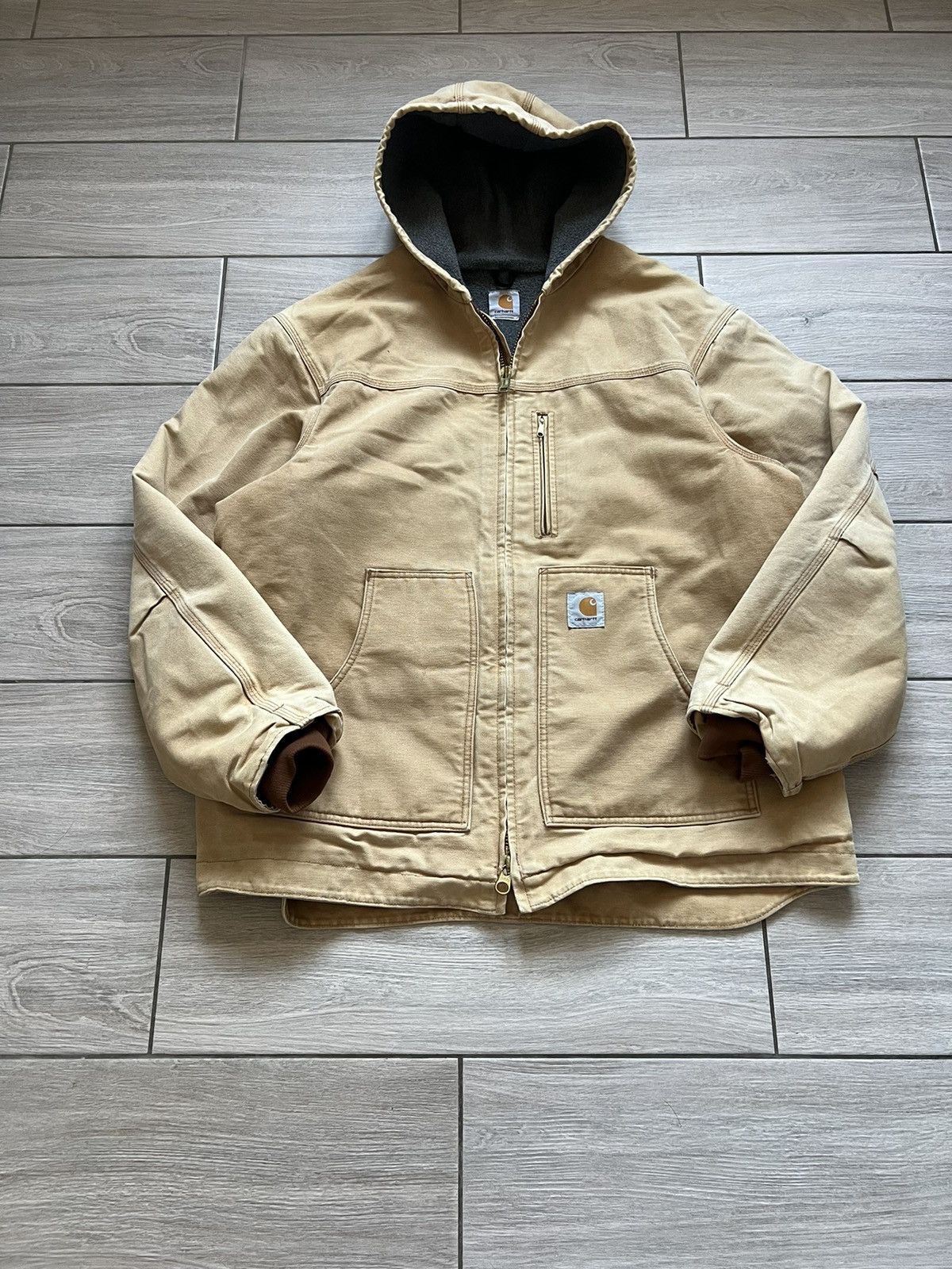 Carhartt CARHARTT VINTAGE ACTIVE JACKET FADED WORK ZIP HOODED FLEECE Size US XL / EU 56 / 4 - 1 Thumbnail