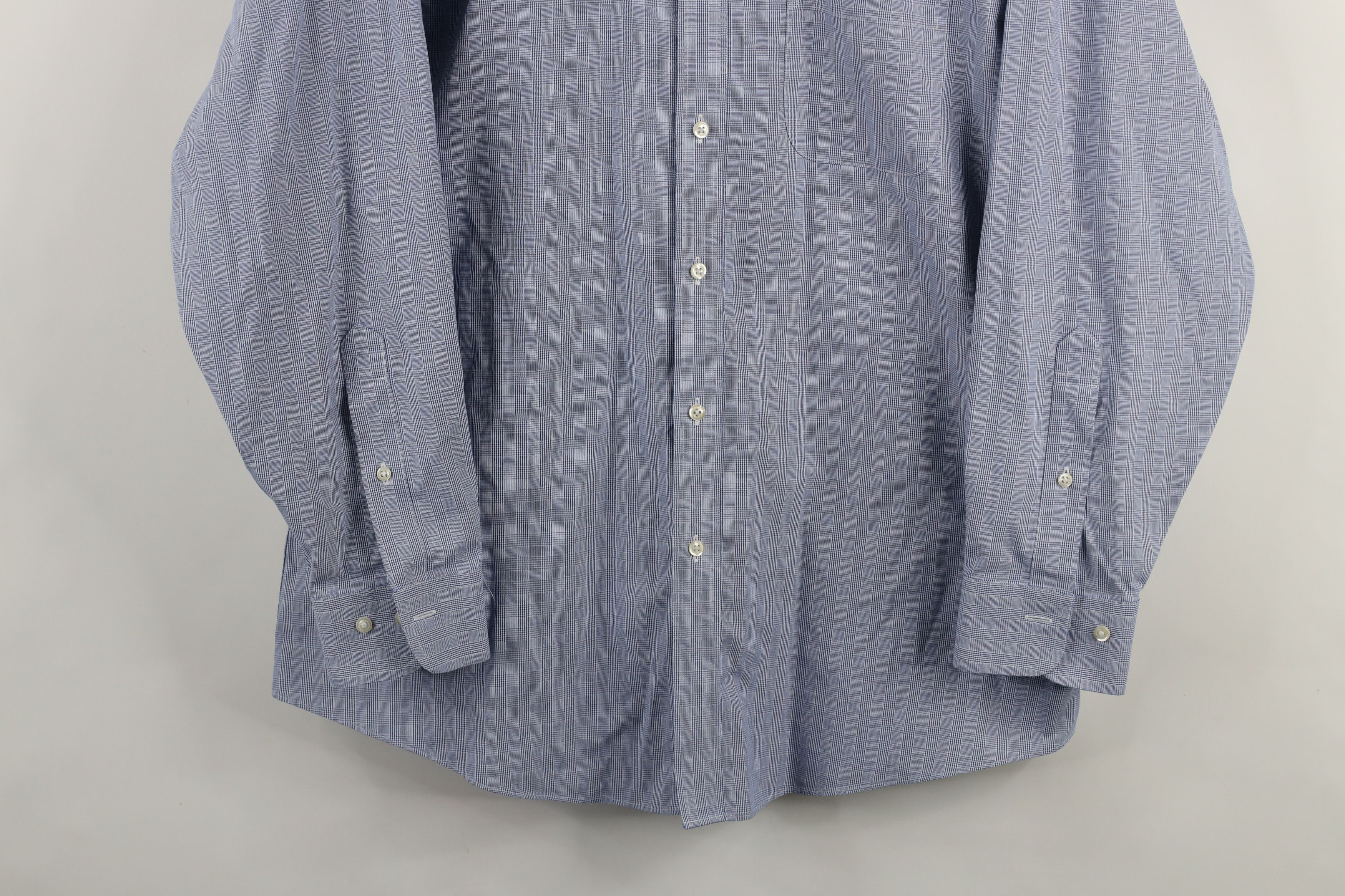 Brooks Brothers × Vintage Vintage 90s Brooks Brothers Non Iron Button Shirt Blue Plaid Size US M / EU 48-50 / 2 - 3 Thumbnail