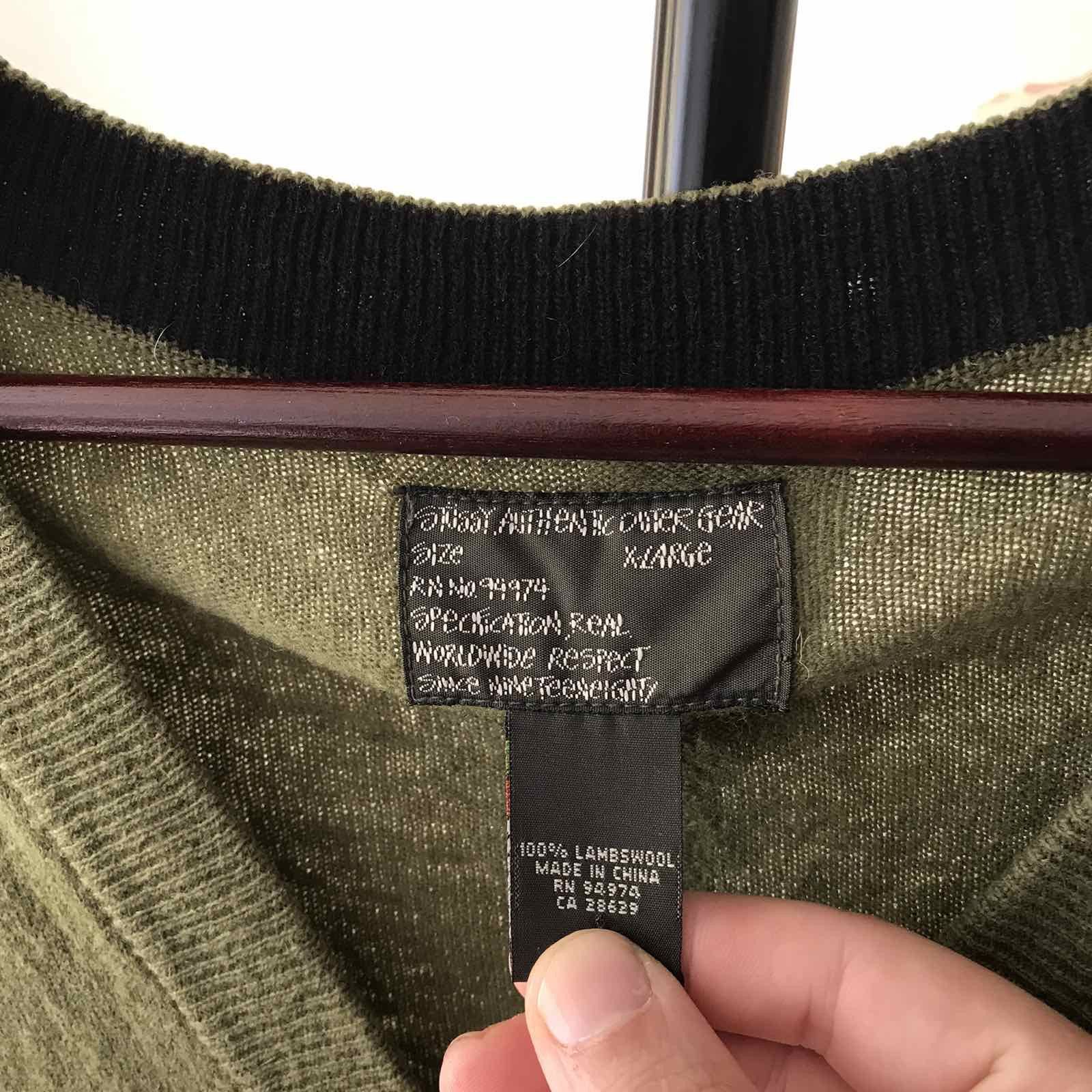Stussy Vintage Stussy Knit Olive Collar Cardigan Zip Up 90s Size US XL / EU 56 / 4 - 7 Thumbnail