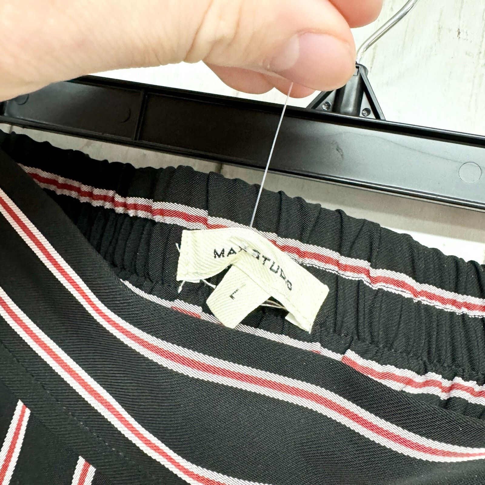 Other Max Studio Pants Size Large Black Stripe Pull On Wide Leg Size 30" / US 8 / IT 44 - 2 Thumbnail