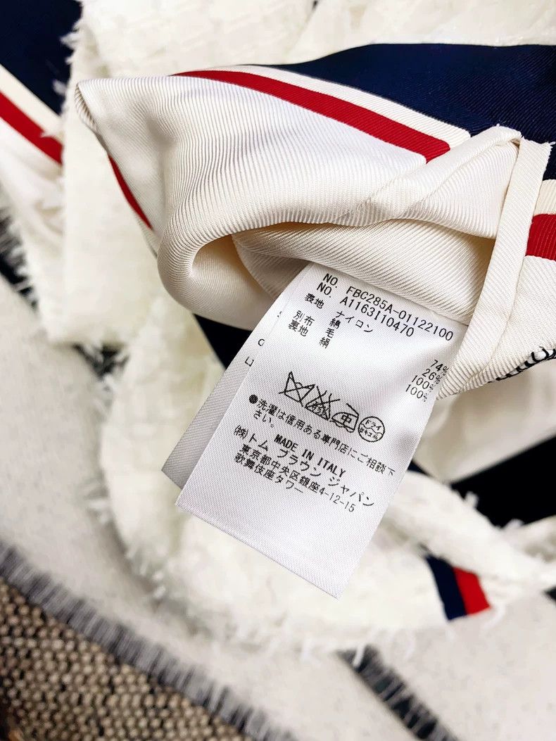 Thom Browne Thom Browne White tweed coat with red stripes Size M / US 6-8 / IT 42-44 - 7 Thumbnail