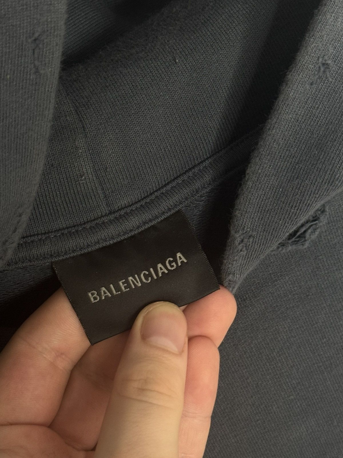 Balenciaga ✅Balenciaga Hand Drawn Blue Distressed Hoodie M Size US M / EU 48-50 / 2 - 5 Thumbnail