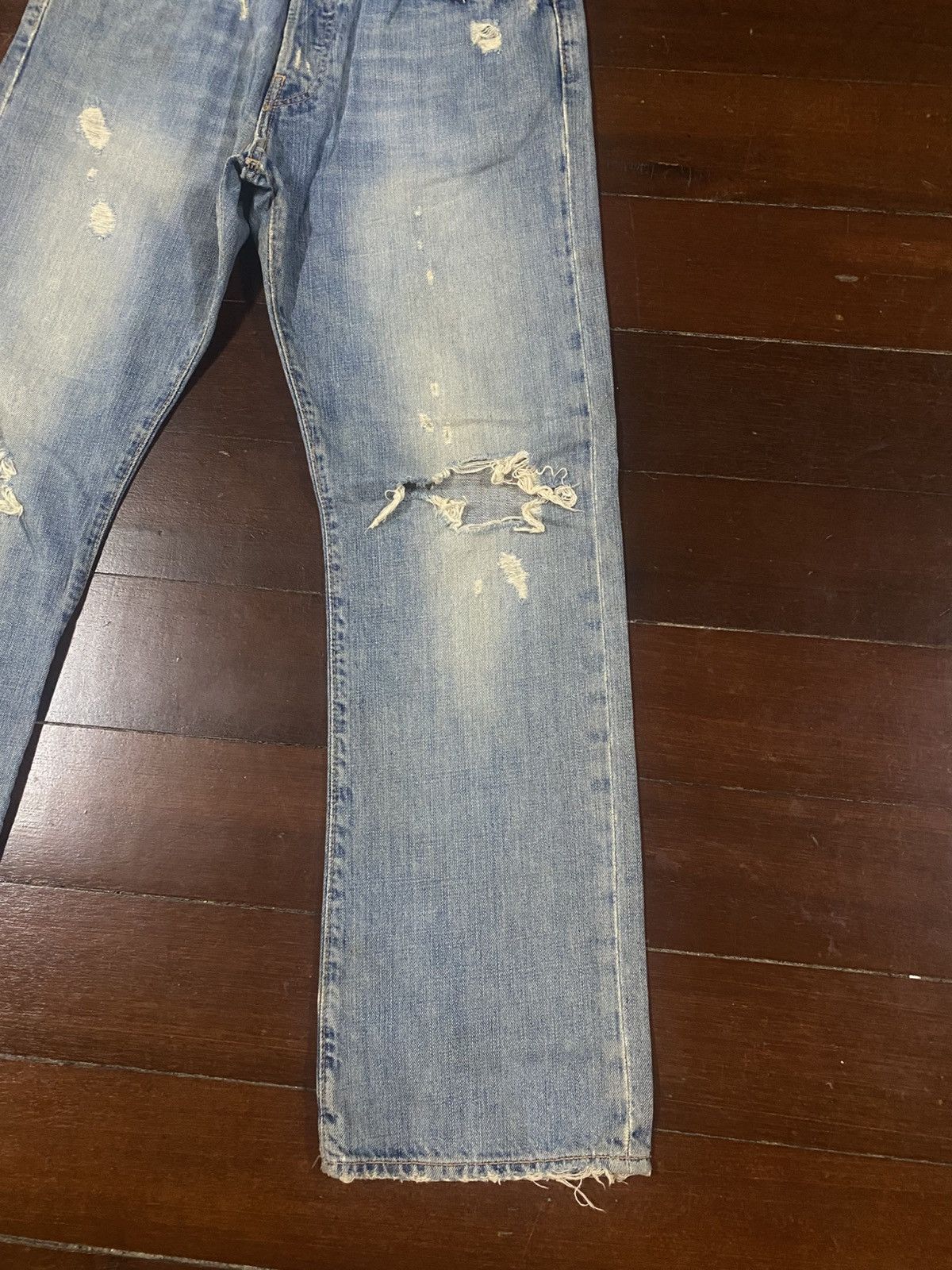 Abercrombie & Fitch Y2k Fitch Baggy Selvedge Vintage distressed mud wash Size US 32 / EU 48 - 4 Thumbnail