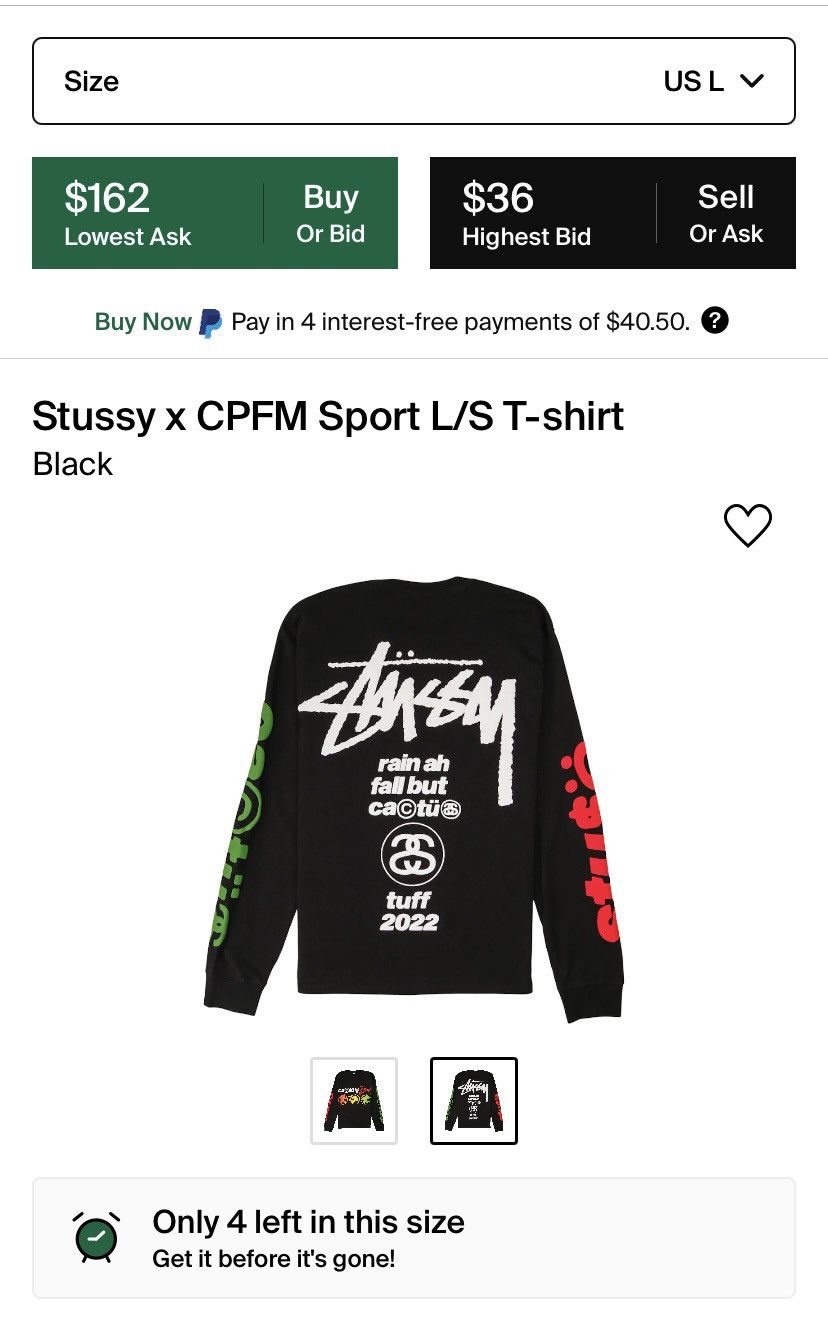 STÜSSY & CPFM SPORT LS TEE XL Cactus Plant Flea Market × Stussy Stussy X CPFM Sport Long