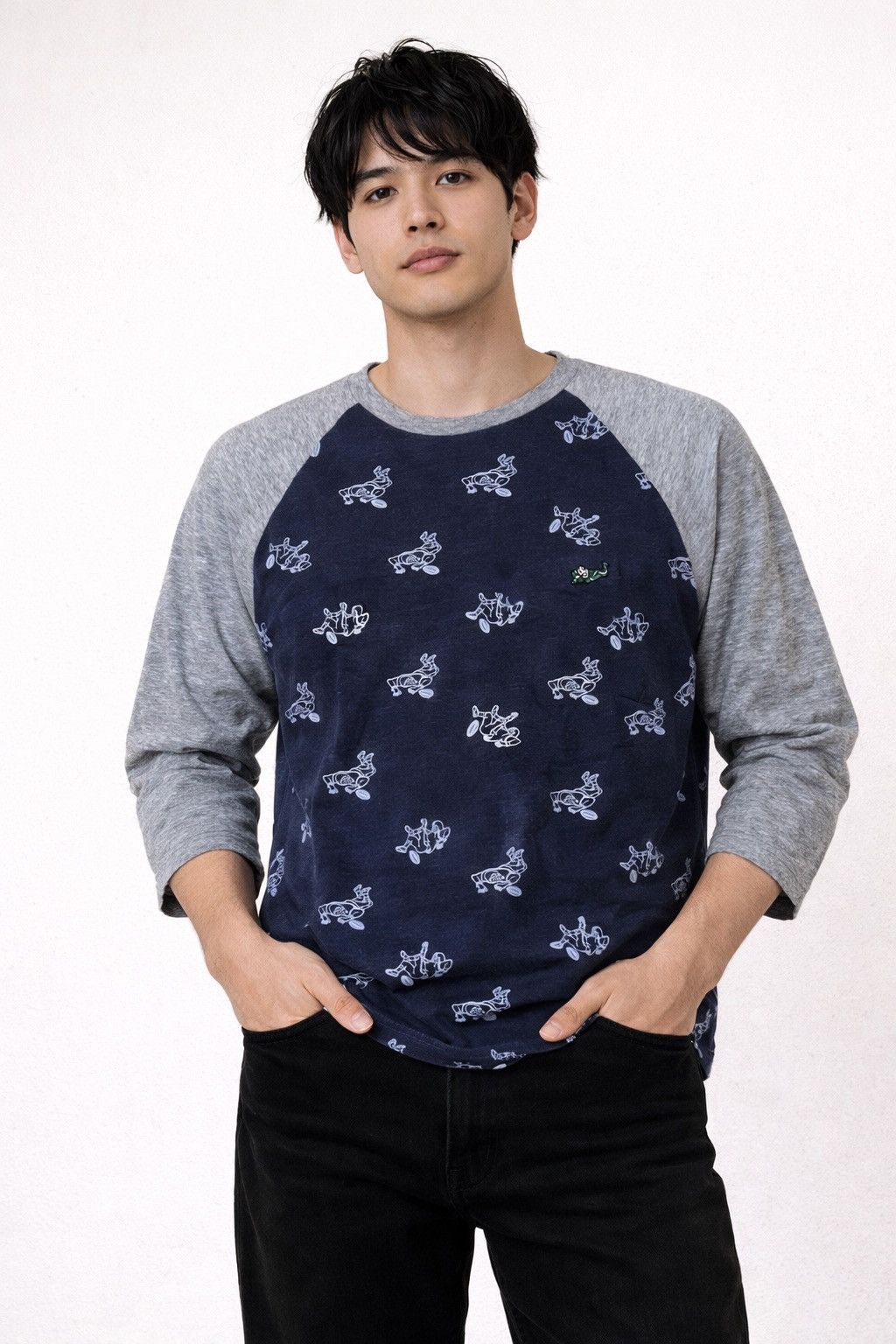 Bape A Bathing Ape By Nigo Fullprint Raglan Baseball Shirt Japan Size US M / EU 48-50 / 2 - 1 Thumbnail