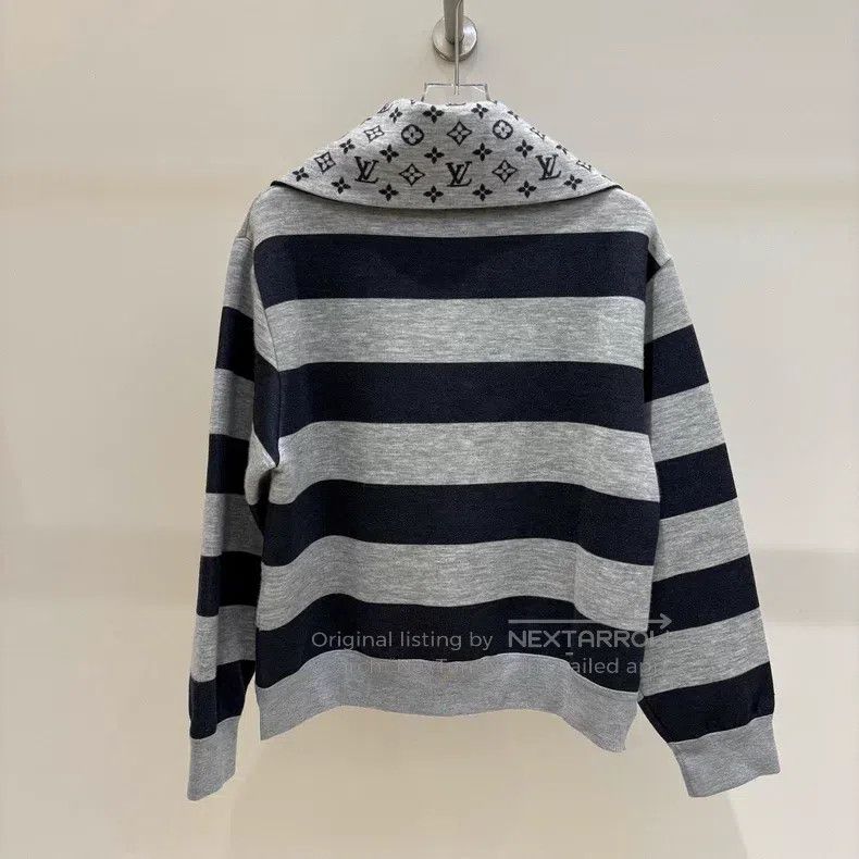 Louis Vuitton Louis Vuitton Striped zip coat collar monogrammed Logo pri Size US L / EU 52-54 / 3 - 2 Thumbnail
