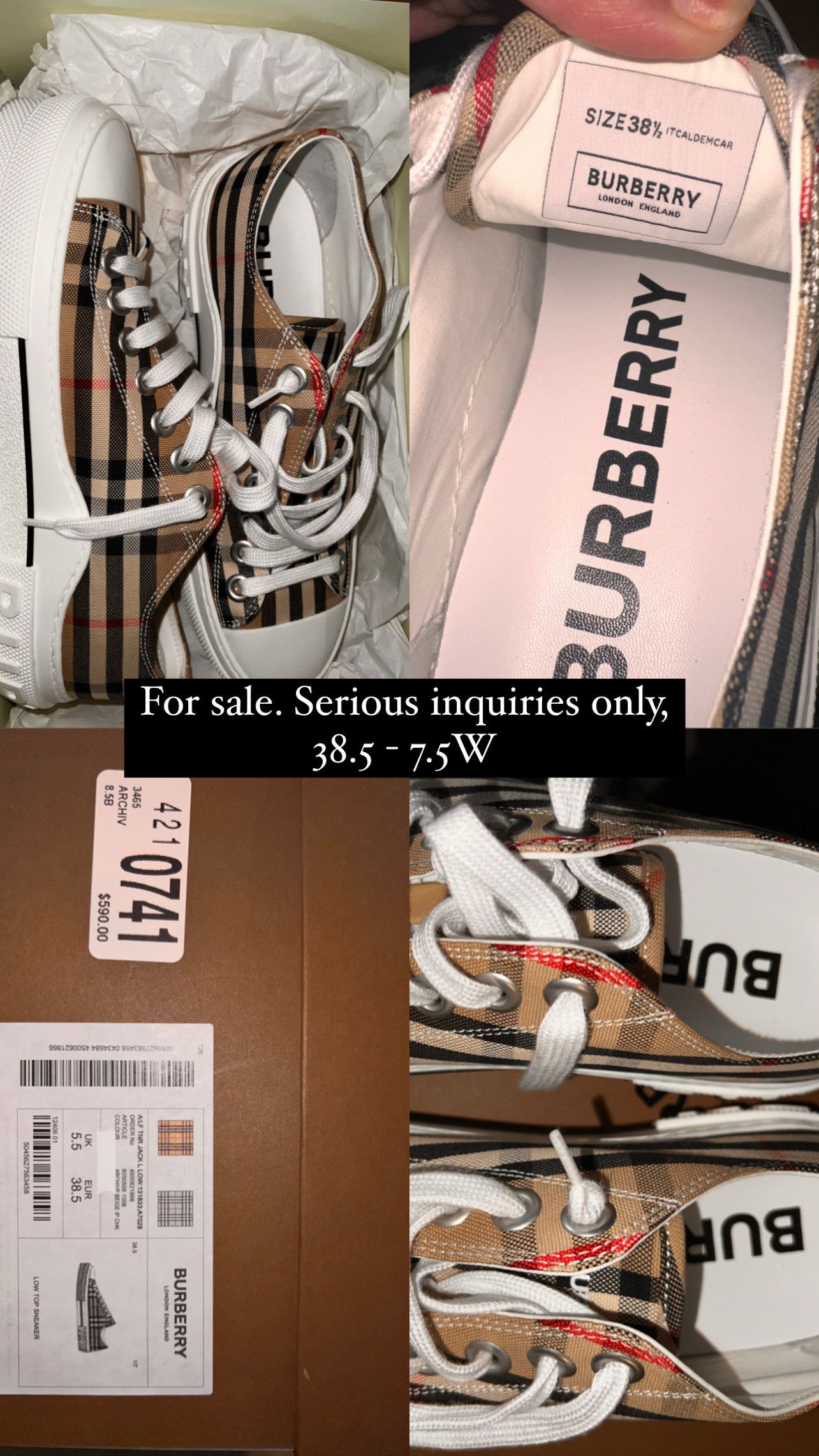 Burberry Burberry low top classics Size US 8 / IT 38 - 3 Thumbnail