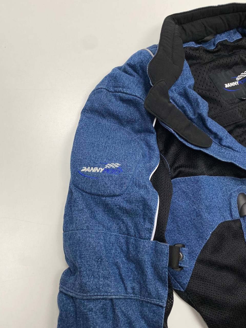 Vintage Danny Moto Blue Black L Vintage Motorcycle Jacket for Men Size US L / EU 52-54 / 3 - 8 Thumbnail