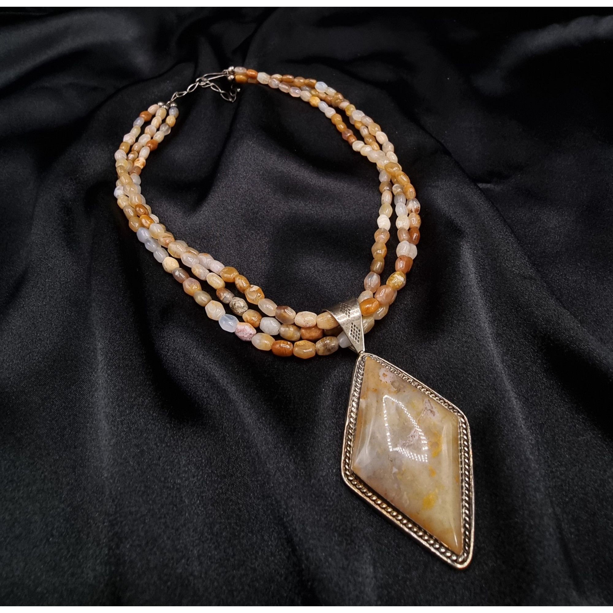 Vintage Jay King Mine Finds Agate & Sterling Silver Multi-Strand Nec Size ONE SIZE - 1 Thumbnail