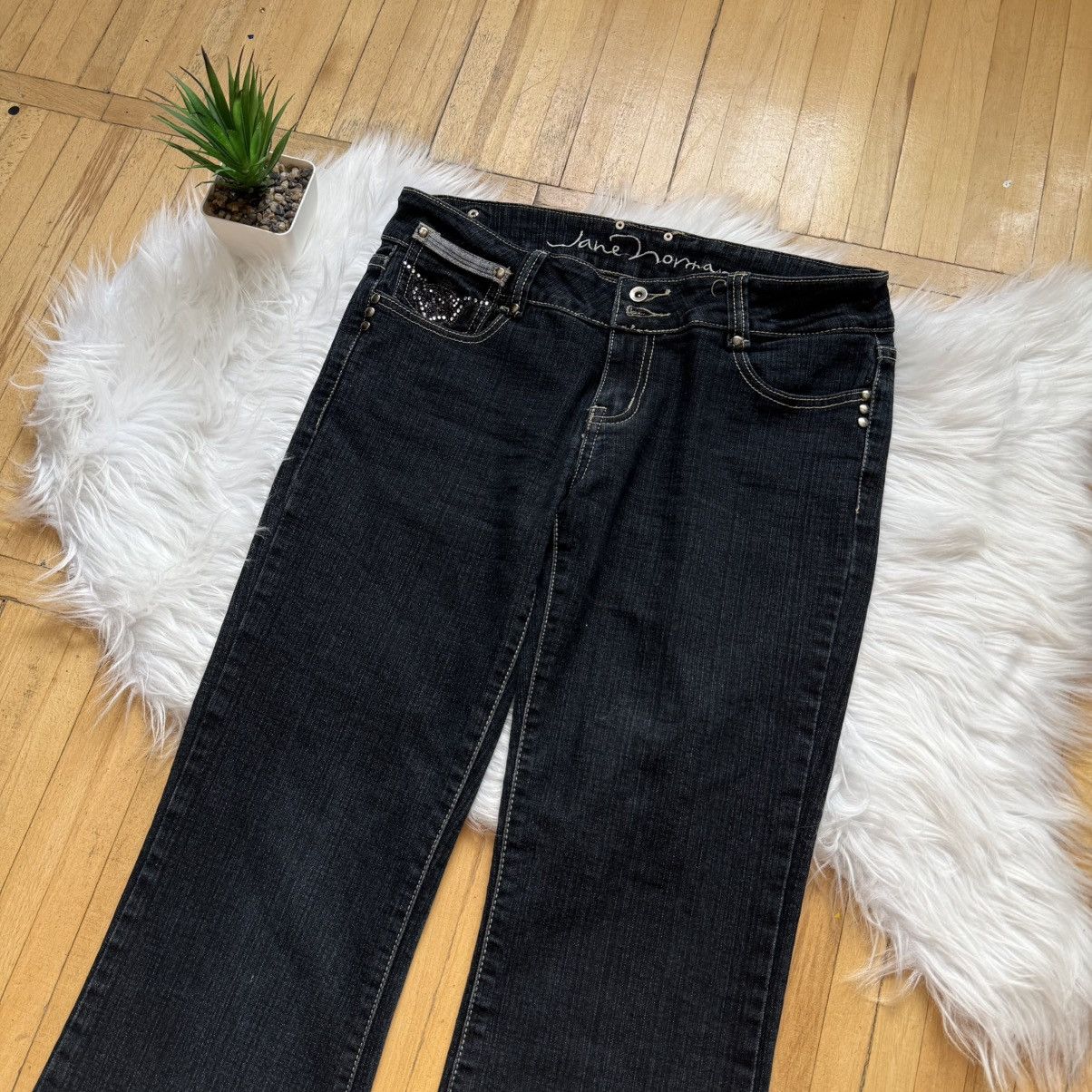 If Six Was Nine 📌 Vintage Jane Norman Y2K Crazy Flare Low Rise Jeans Size 36" / US 14 / IT 50 - 9 Thumbnail