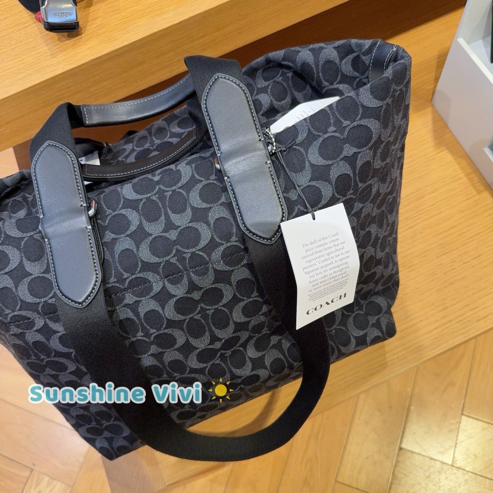 Coach NWT Coach MEN'S Small Tour Tote Bag Denim CDF24 Silver/black Size ONE SIZE - 2 Thumbnail