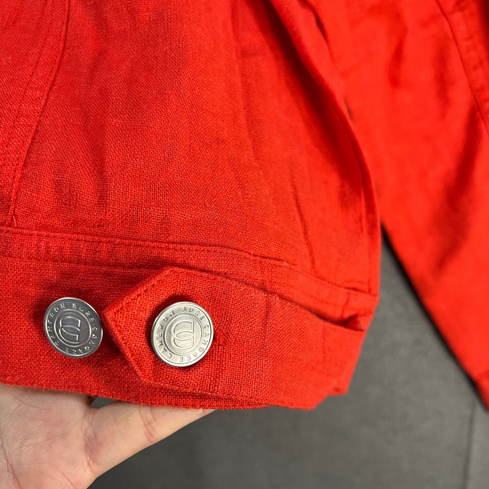 Other Candace Cameron Bure Linen Blend Jacket Cherry, Size L / US 10 / IT 46 - 9 Thumbnail
