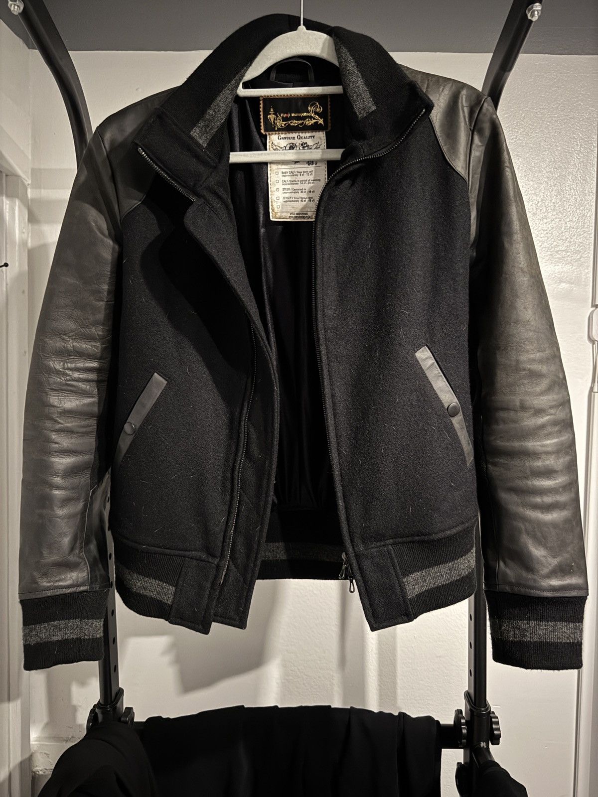 Kyoji Maruyama leather wool bomber jacket