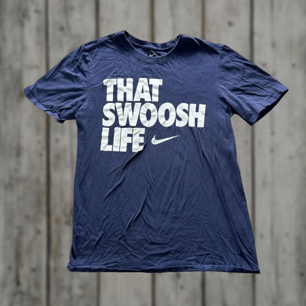 Nike Nike Shirt Mens Medium Blue That Swoosh Life Graphic Tee Crewneck Athletic Size US M / EU 48-50 / 2 - 1 Thumbnail
