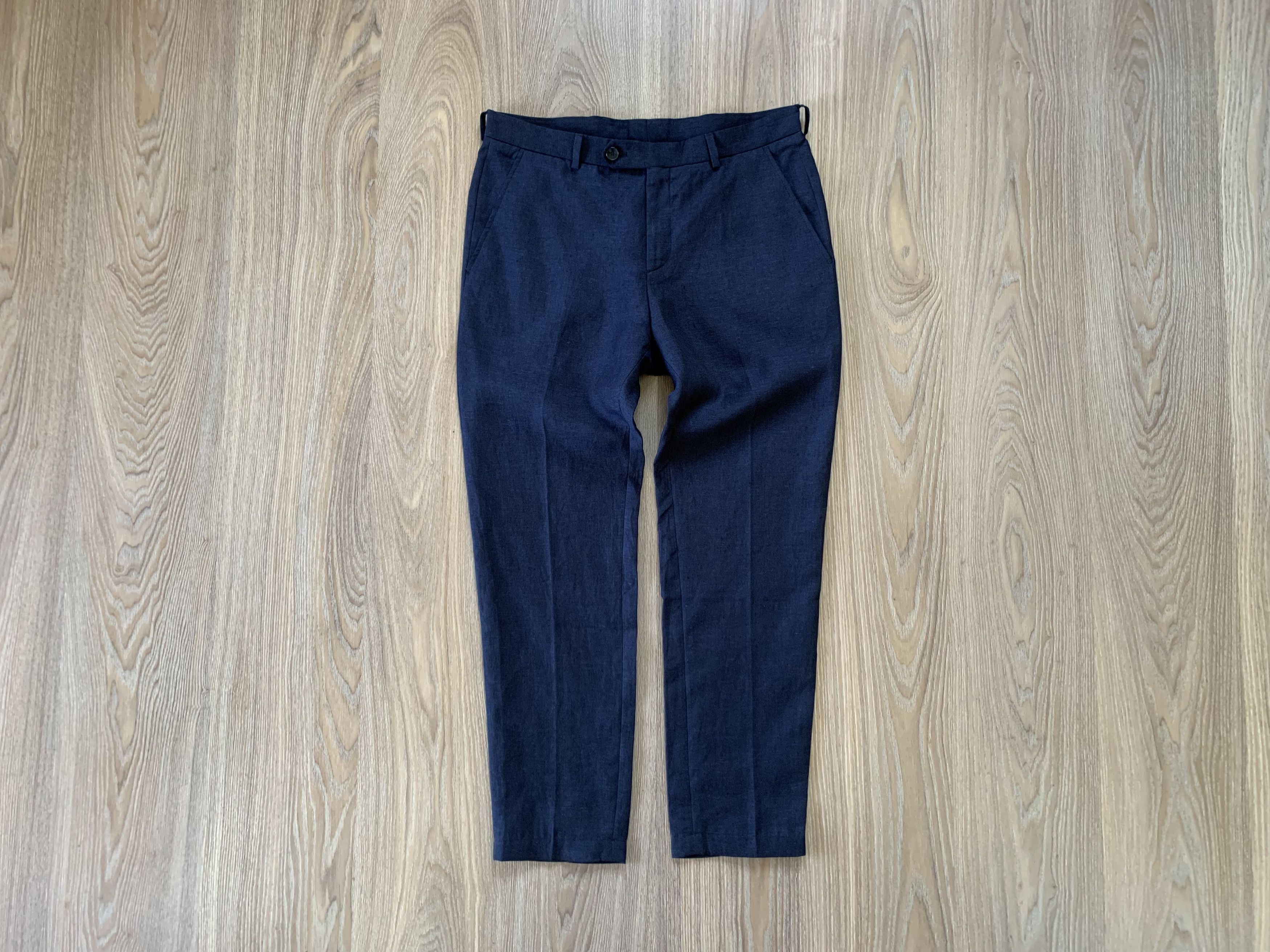 Designer × Strellson Strellson Till Linen Blue Suit Trousers Size 48L - 1 Thumbnail