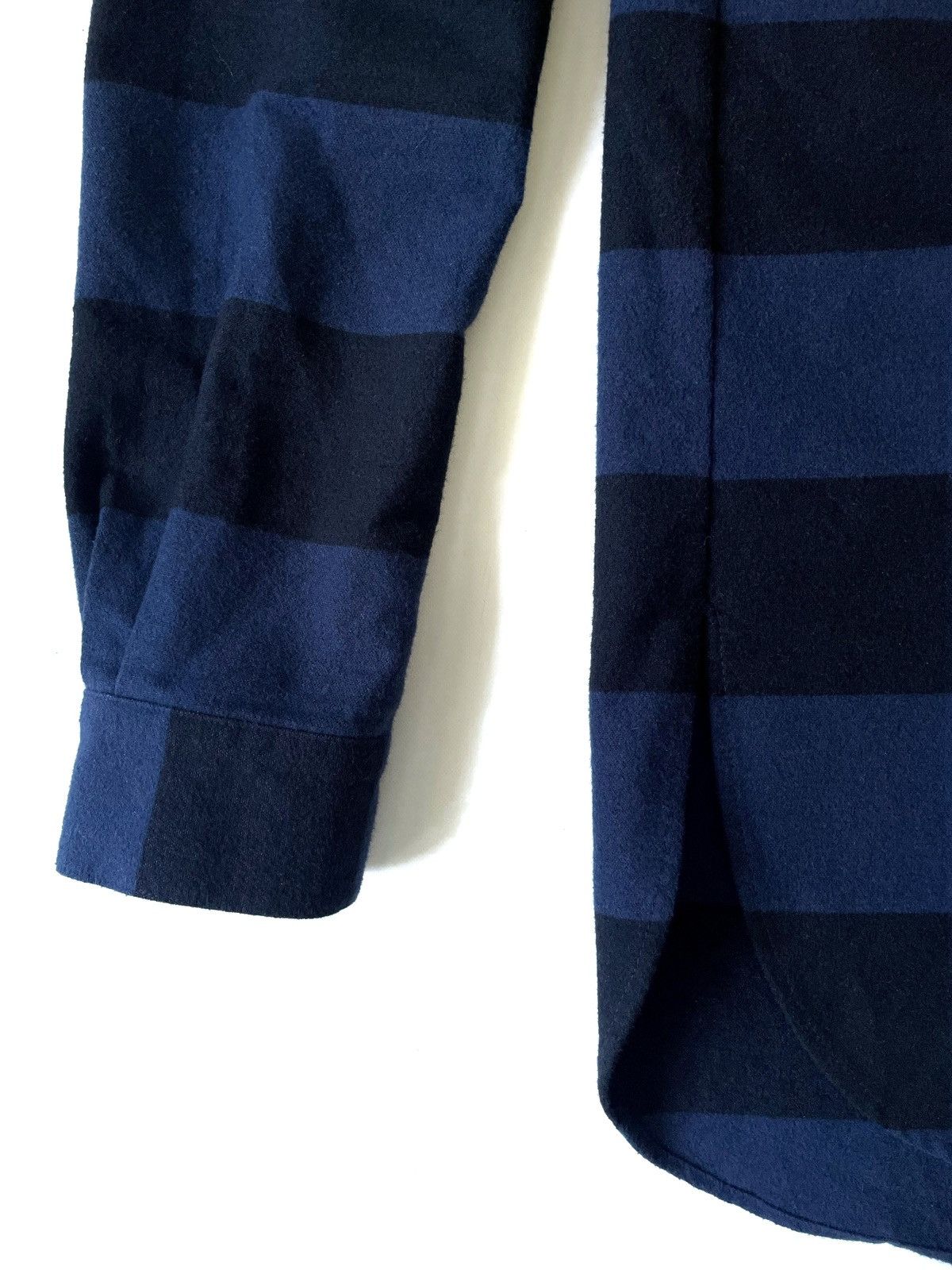 Designer × YMC YMS Flannel Women Blue Cotton Stripe Shirt Size S Poland Size S / US 4 / IT 40 - 4 Thumbnail