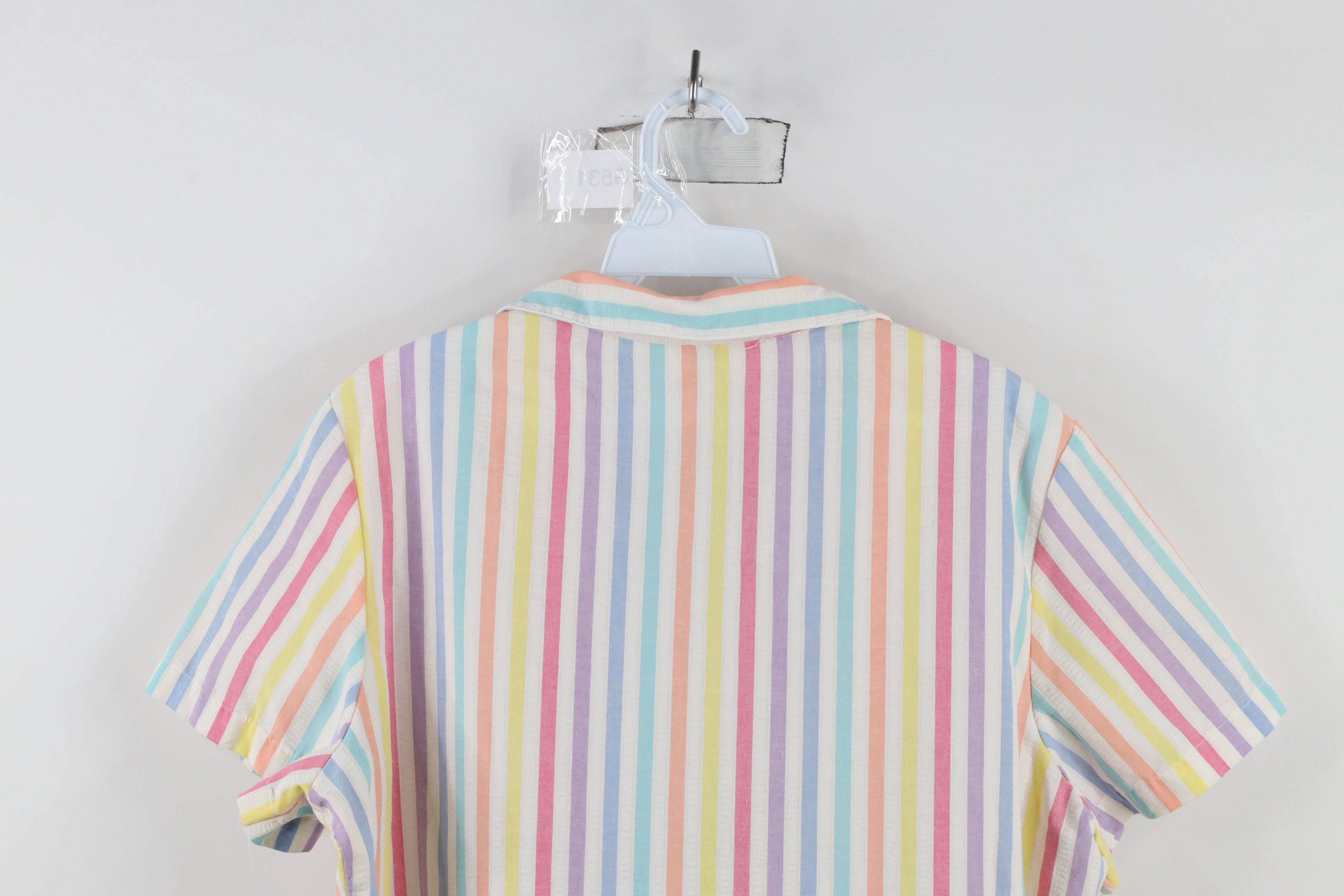 Vintage Vintage 70s Streetwear Rainbow Striped Button Shirt USA Size XXL / US 16-18 / IT 52-54 - 11 Thumbnail