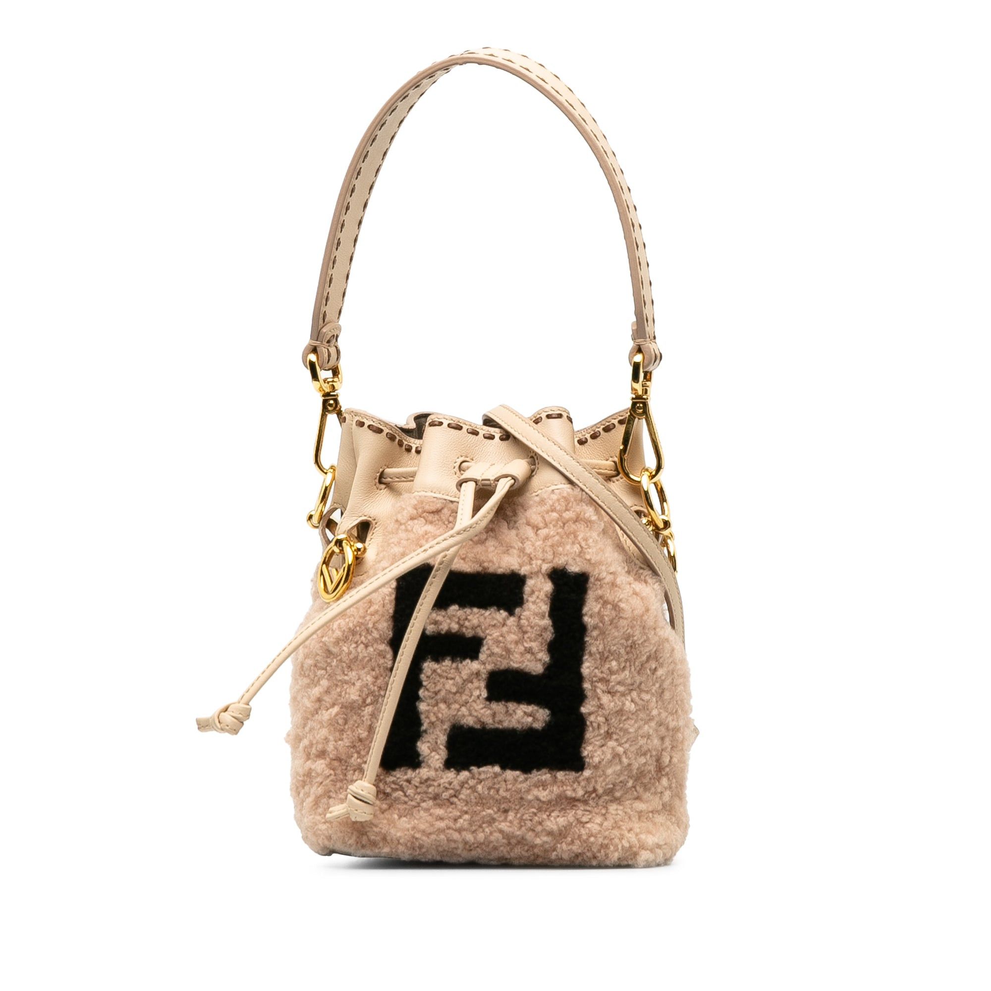 Fendi Fendi Shearling Mini Mon Tresor Bucket Bag Pink Size ONE SIZE - 1 Thumbnail