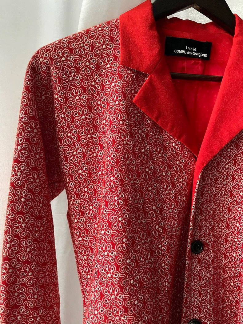 Comme des Garcons Comme des Garcons Medieval Women's Red Graphic Jacket Size ONE SIZE - 3 Thumbnail