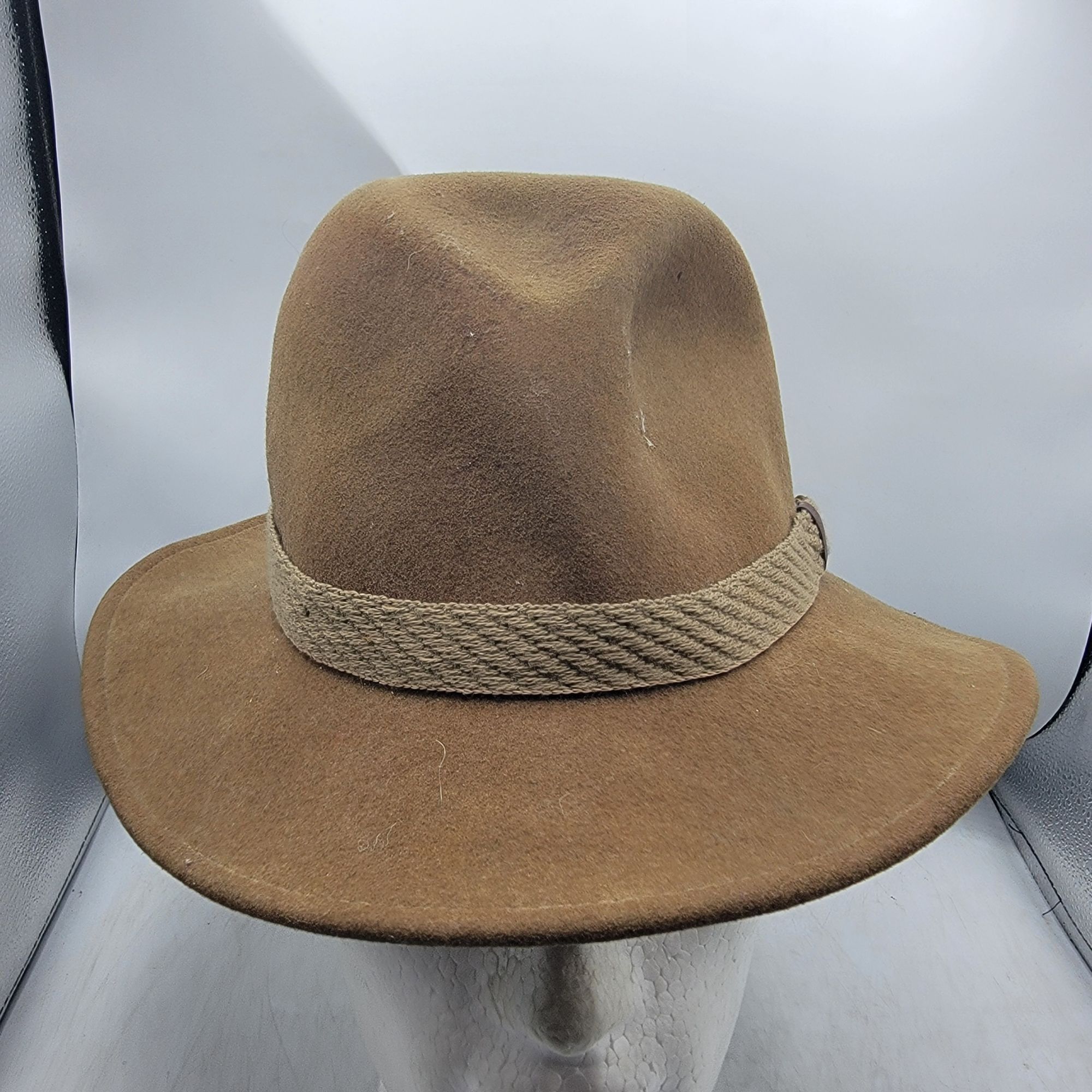 Dorfman Pacific Brown Wool Felt Fedora Hat Indiana Jones Mad