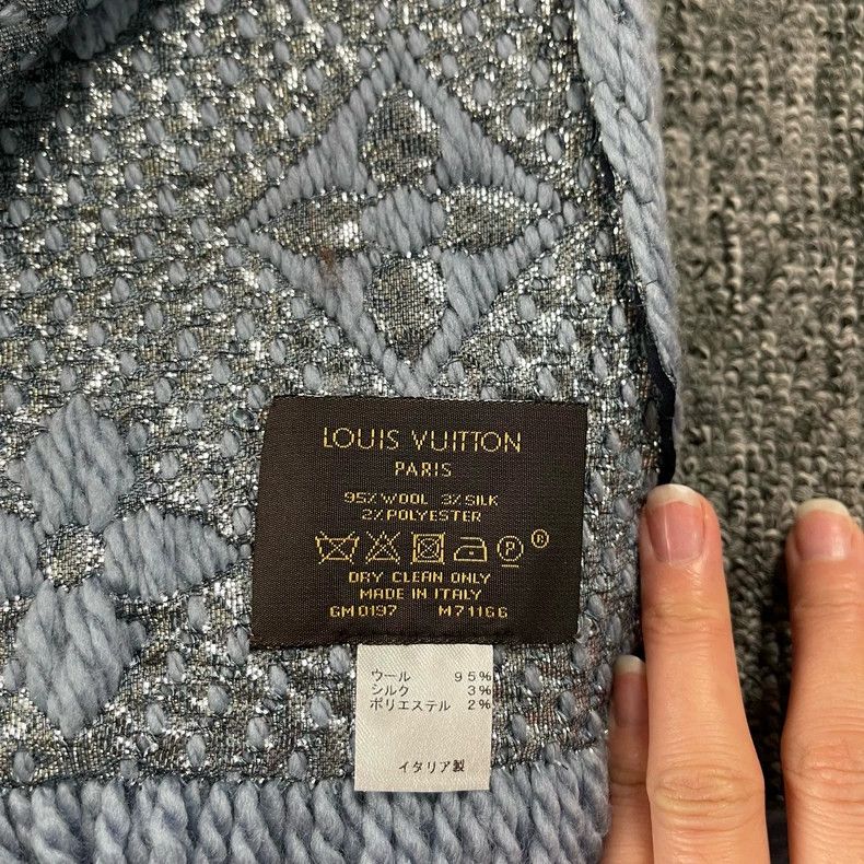Louis Vuitton Louis Vuitton Black and silver wool scarf Size ONE SIZE - 3 Thumbnail