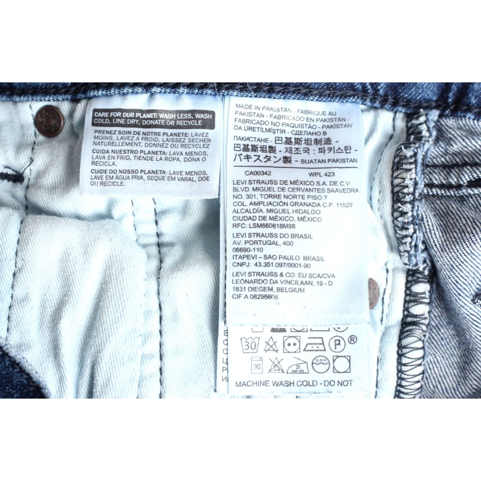 Levi's LEVI’S 502 PREMIUM Big E Tapered Stretch Jeans Men 27/32 Blue Denim Slim 5-Pocket Rise Mid 30 Inseam Wool? Size US 27 - 7 Thumbnail