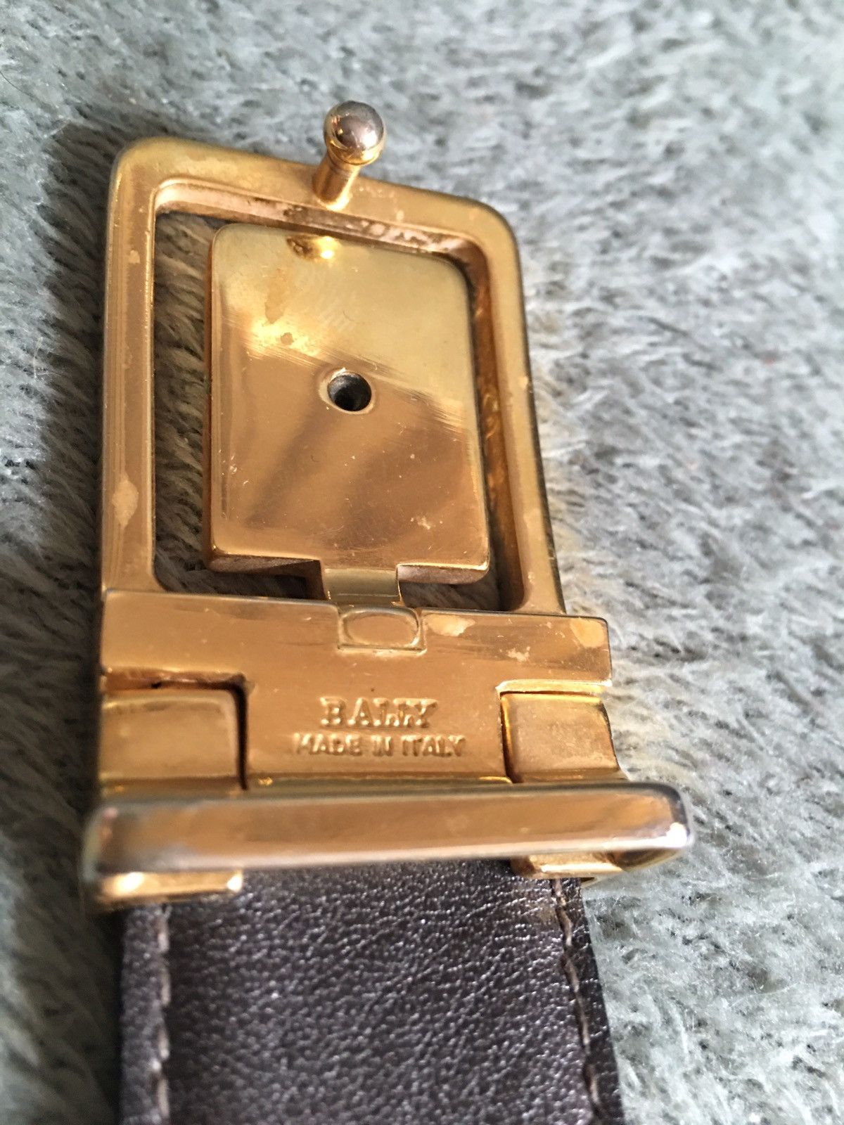Bally BALLY Black/Grey Leather Italy Mens Belt Size ONE SIZE - 4 Thumbnail