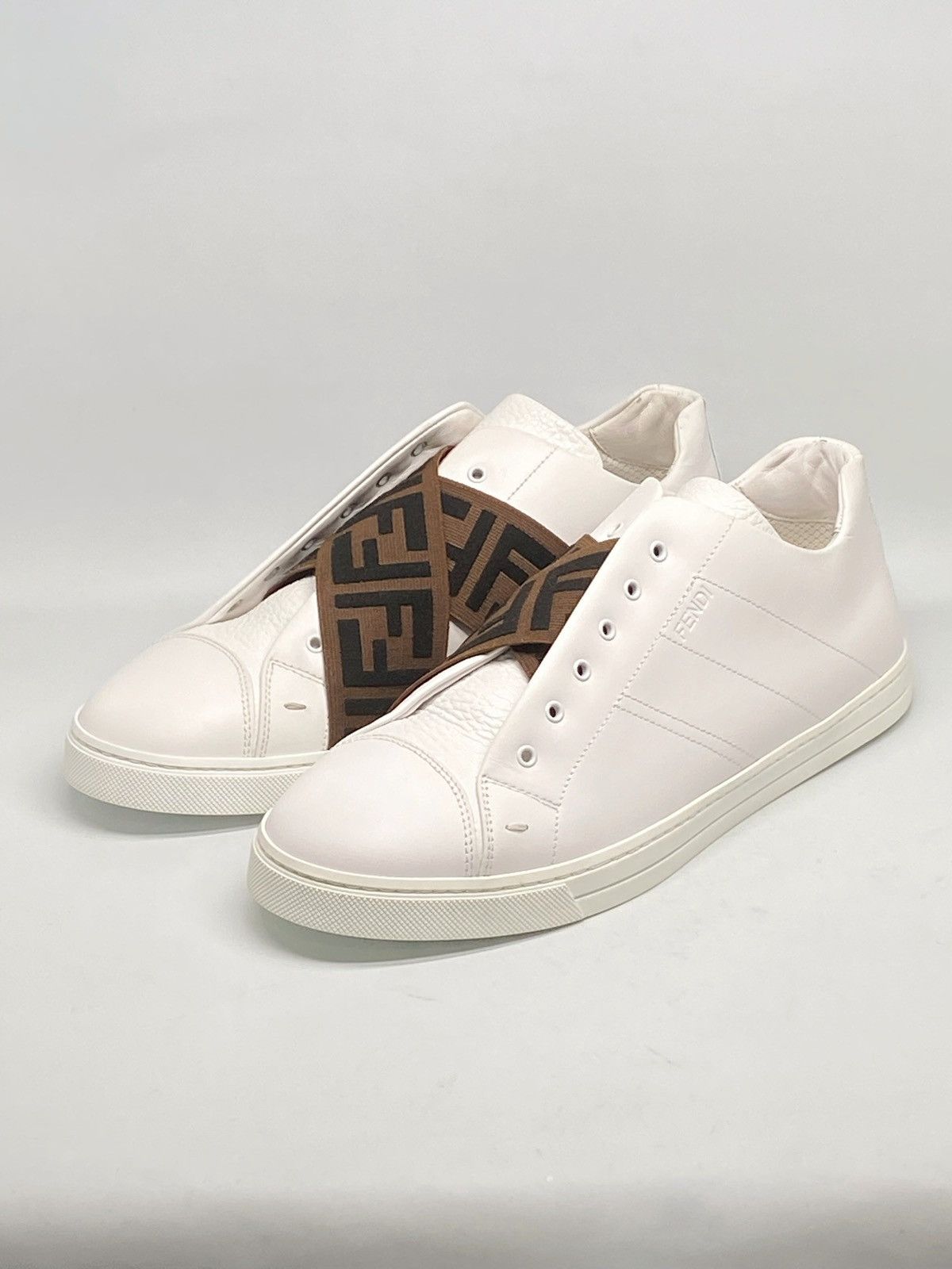 Fendi Fendi FF Logo Slip On Leather Sneakers size 8.5 | Grailed