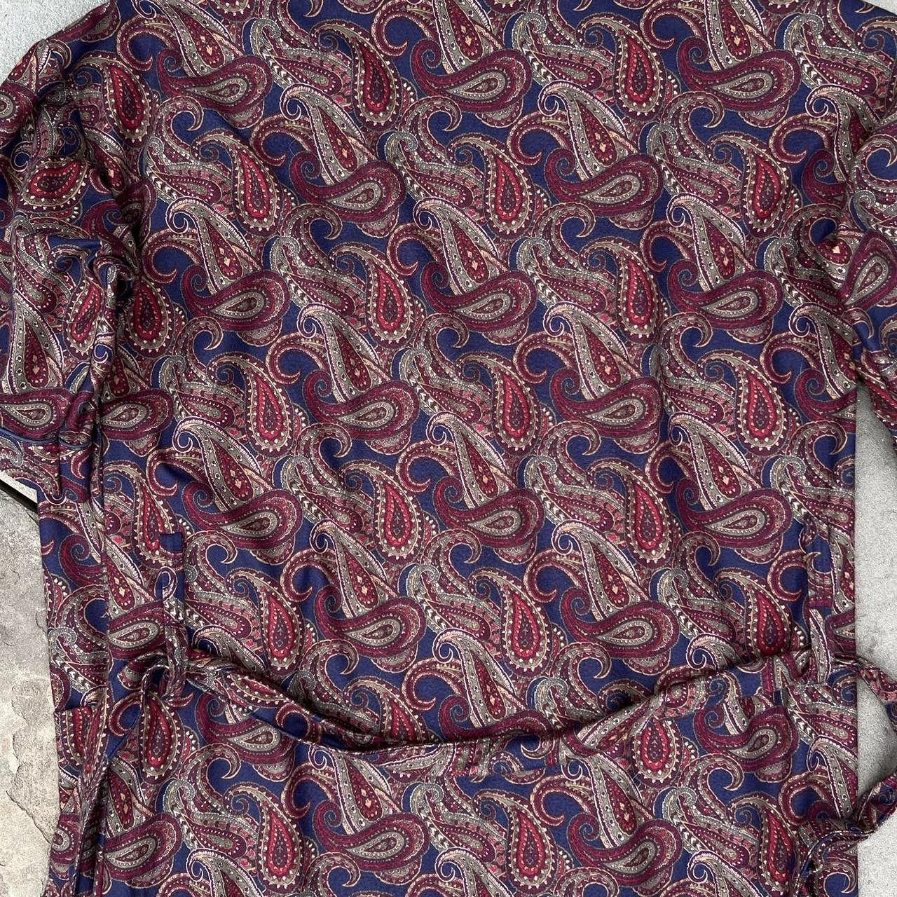 Vintage Vintage 90s Burgundy Paisley Robe Made in USA Size ONE SIZE - 7 Thumbnail