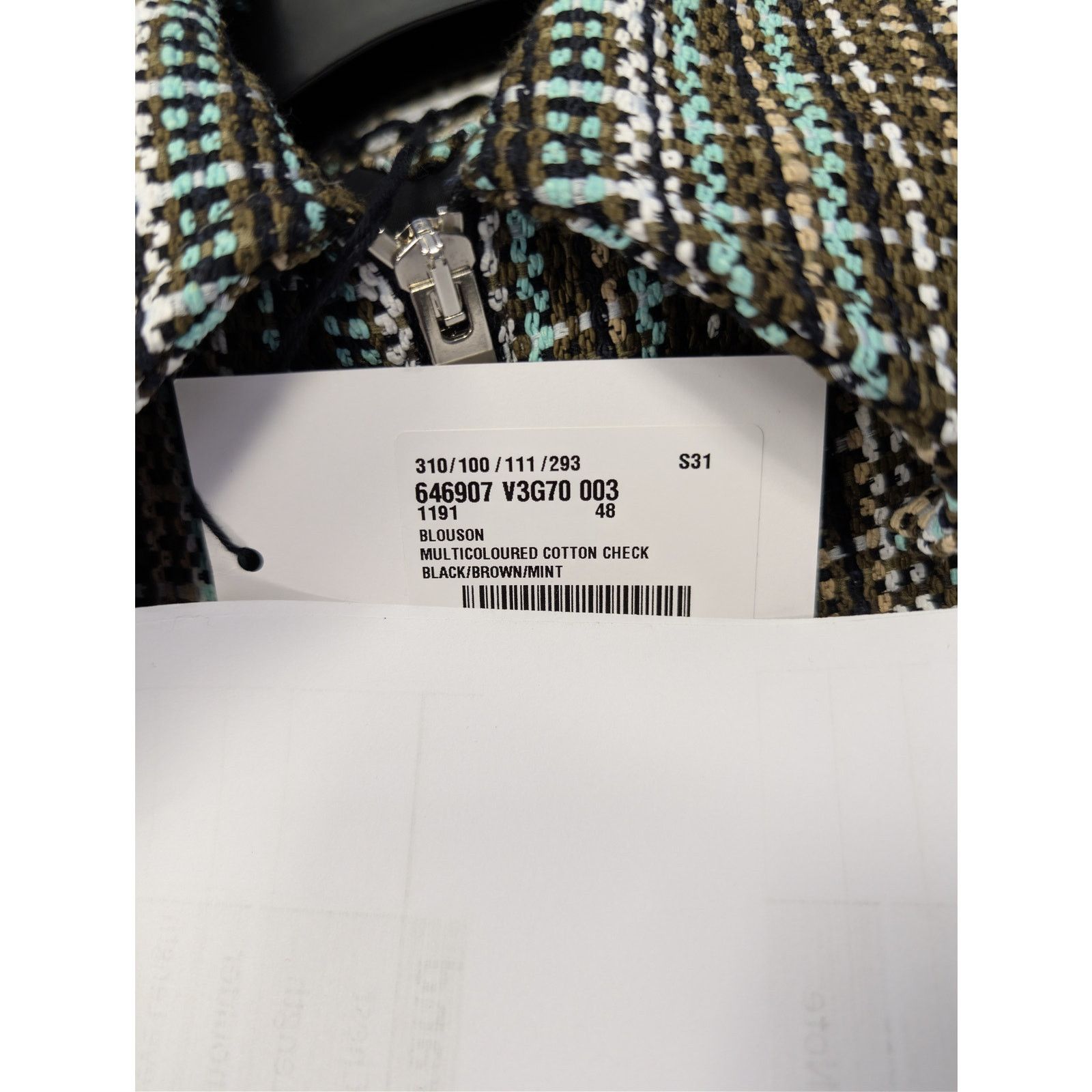 Bottega Veneta o1rshd1 Multicoloured Cotton Check Blouson Jacket in Black Size US M / EU 48-50 / 2 - 23 Thumbnail